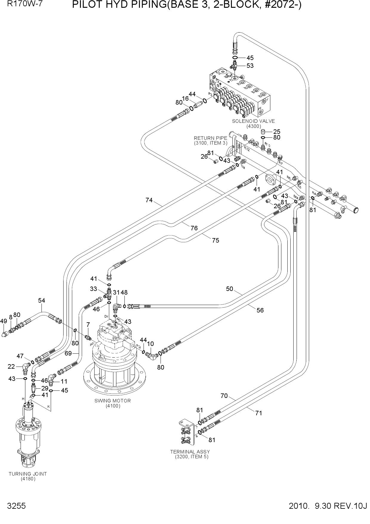 PILOT HYD PIPING(BASE 3, 2-BLOCK, OPT)