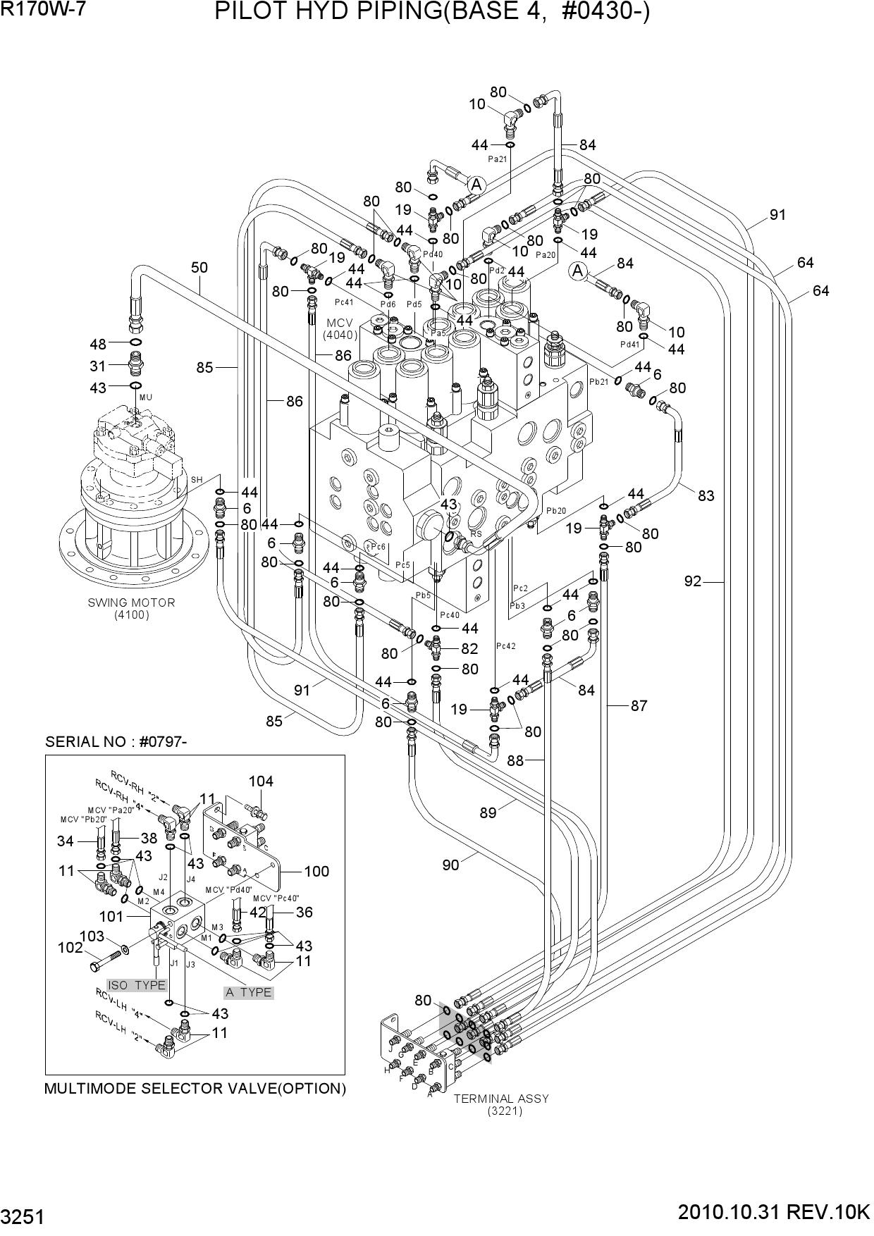 PILOT HYD PIPING(BASE 4, #0430-)
