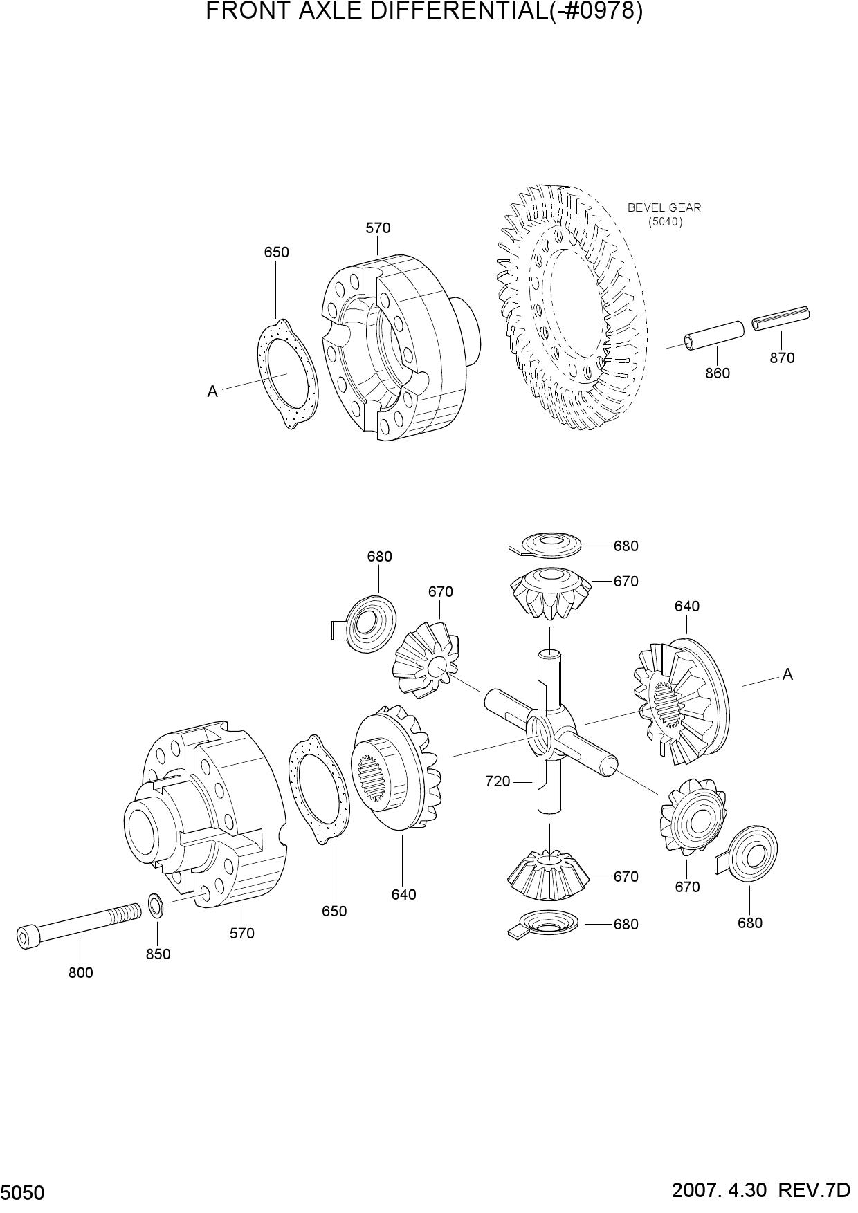 FRONT AXLE DIFFERENTIAL(-#0978)