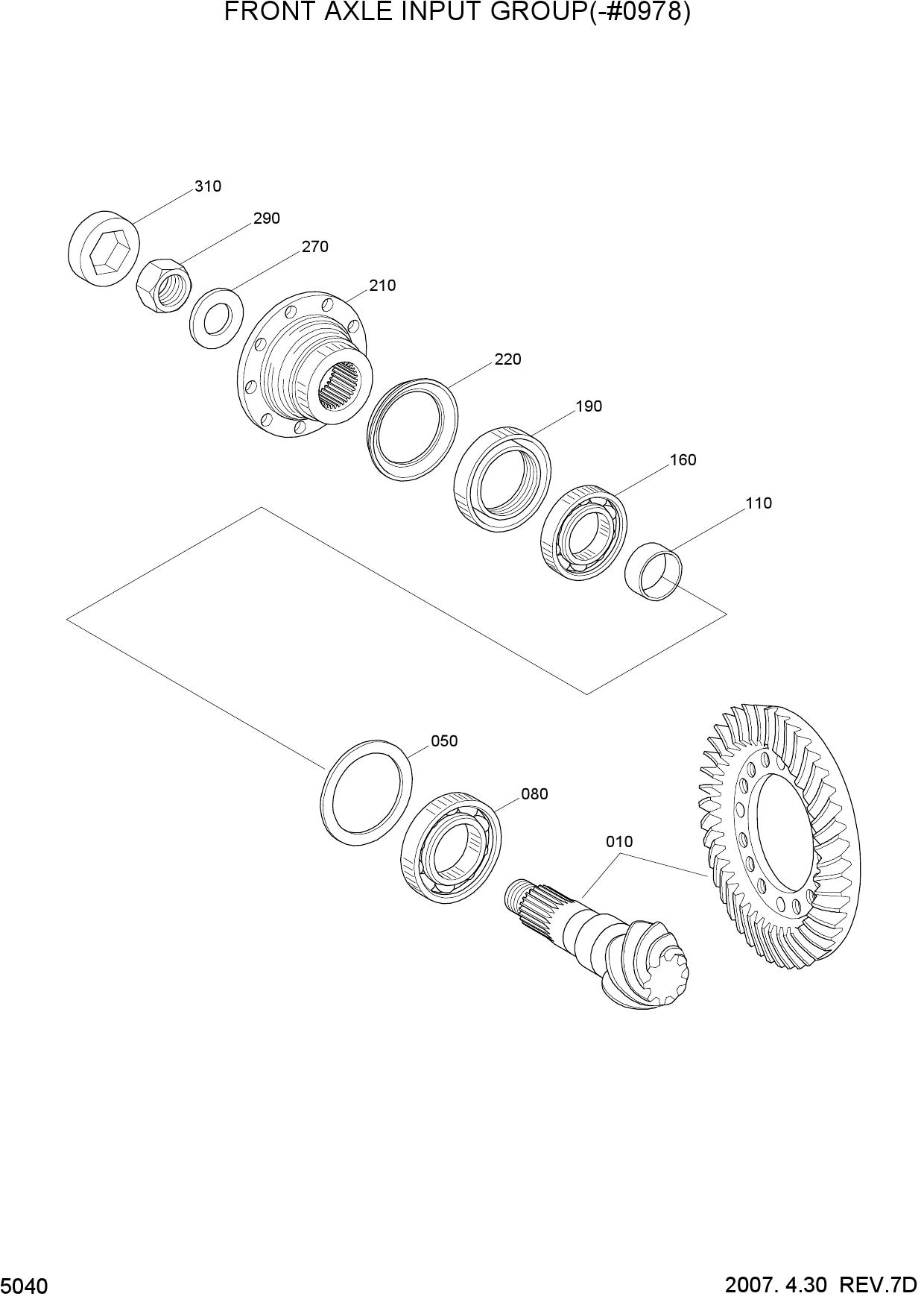 FRONT AXLE INPUT GROUP(-#0978)