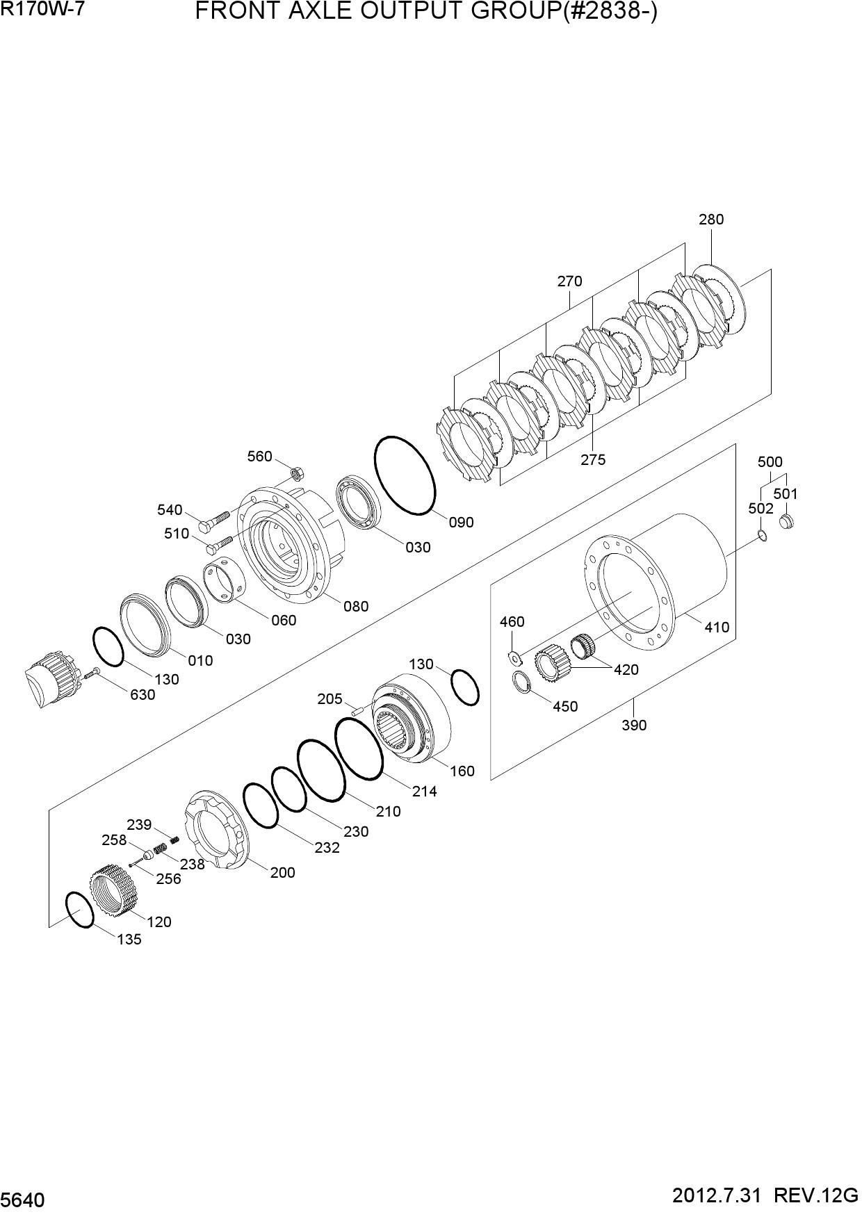 FRONT AXLE OUTPUT GROUP(#2838-)