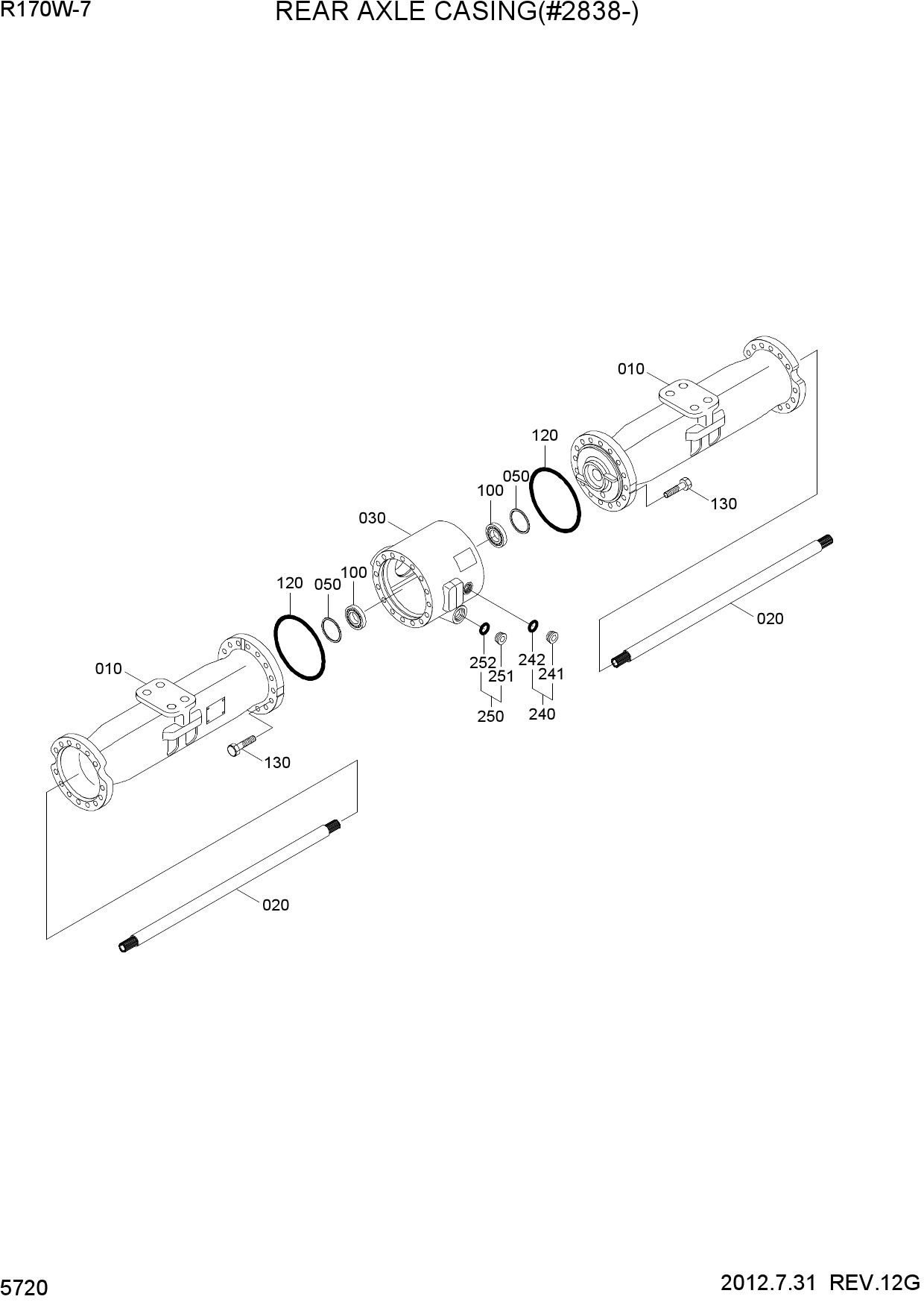 REAR AXLE CASING(#2838-)