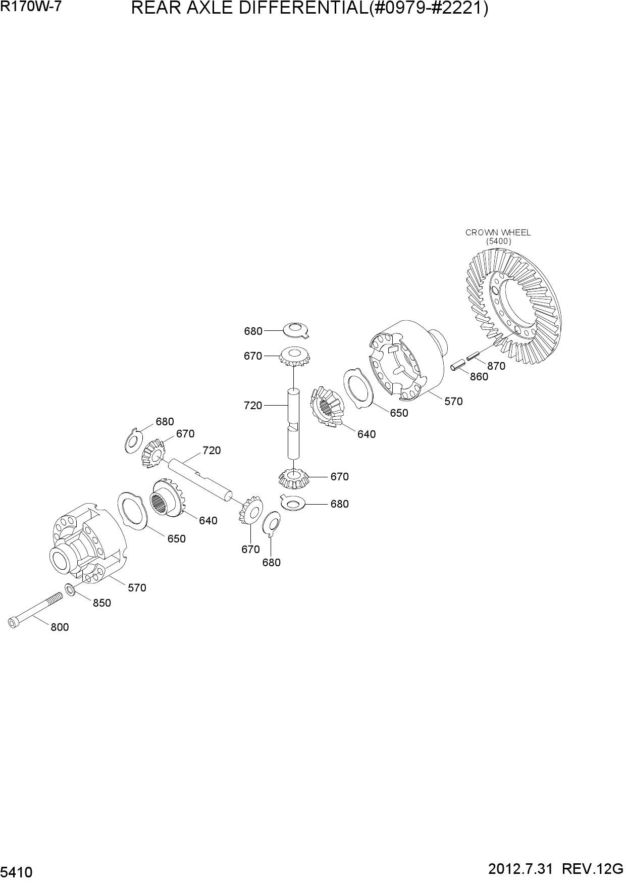 REAR AXLE DIFFERENTIAL(#0979-#2221)