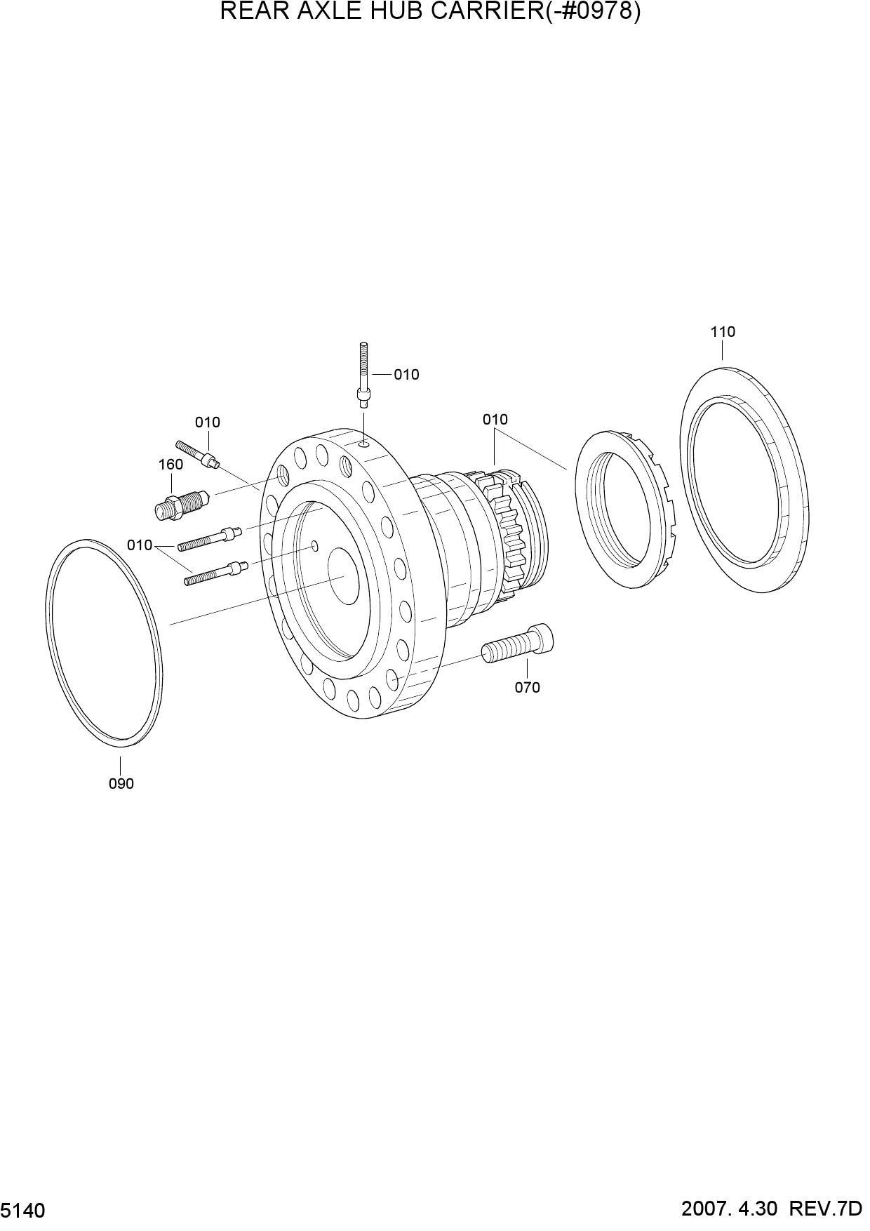REAR AXLE HUB CARRIER(-#0978)