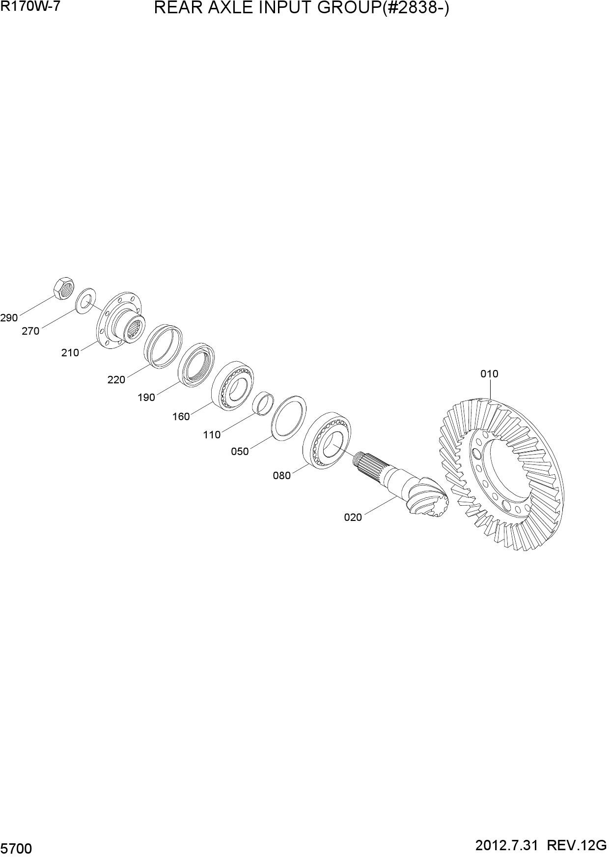 REAR AXLE INPUT GROUP(#2838-)