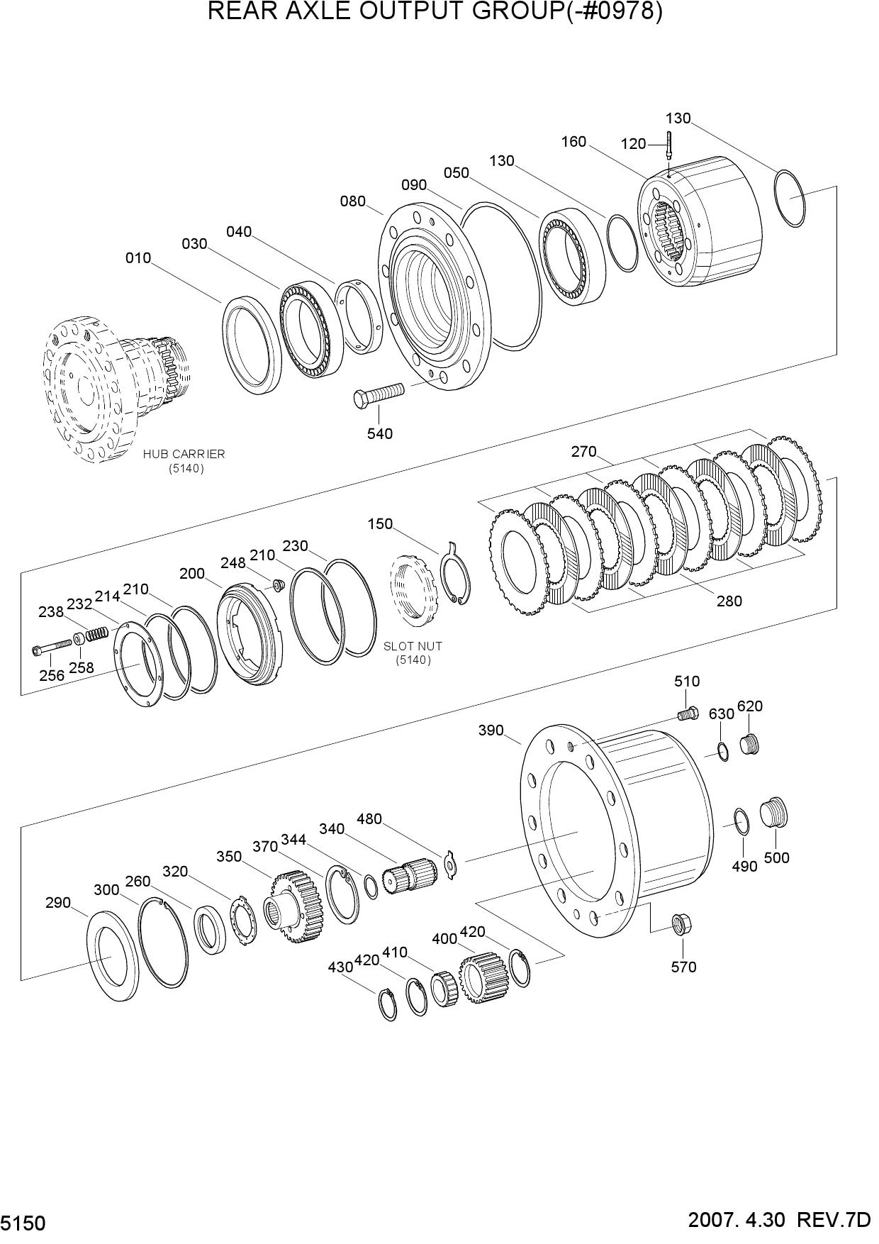 REAR AXLE OUTPUT GROUP(-#0978)
