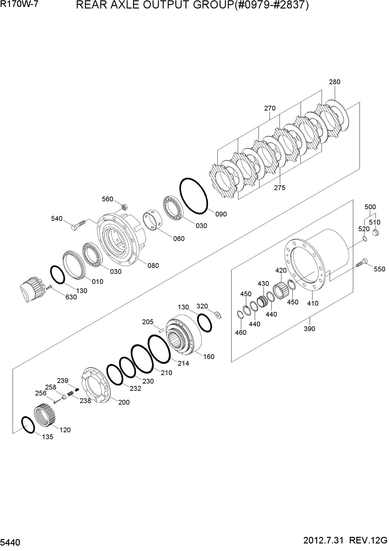 REAR AXLE OUTPUT GROUP(#0979-#2837)