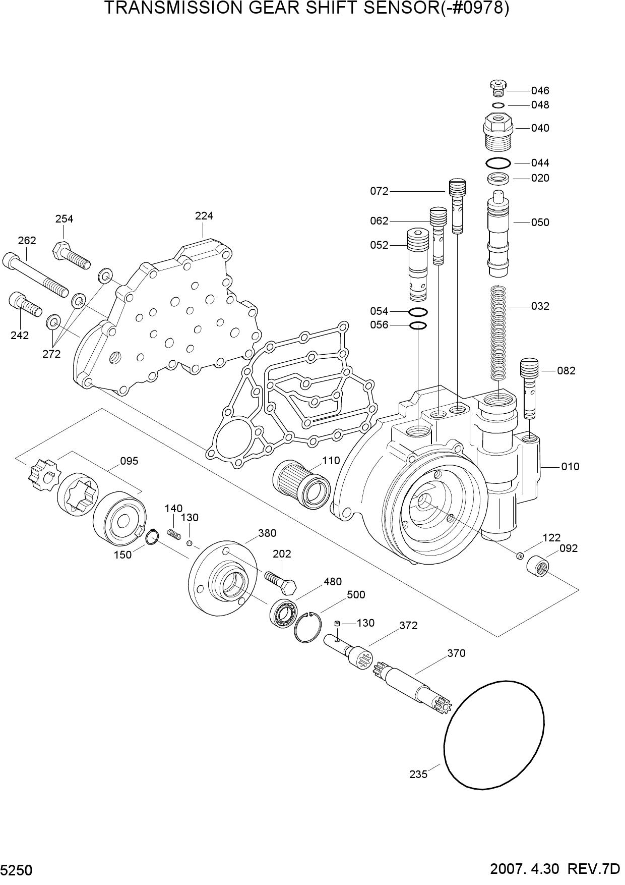 TRANSMISSION GEAR SHIFT SENSOR(-#0978)