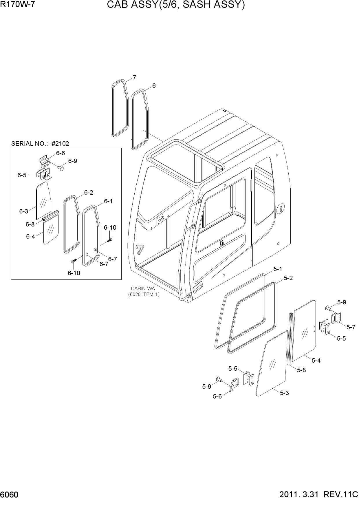 CAB ASSY(5/6, SASH ASSY)