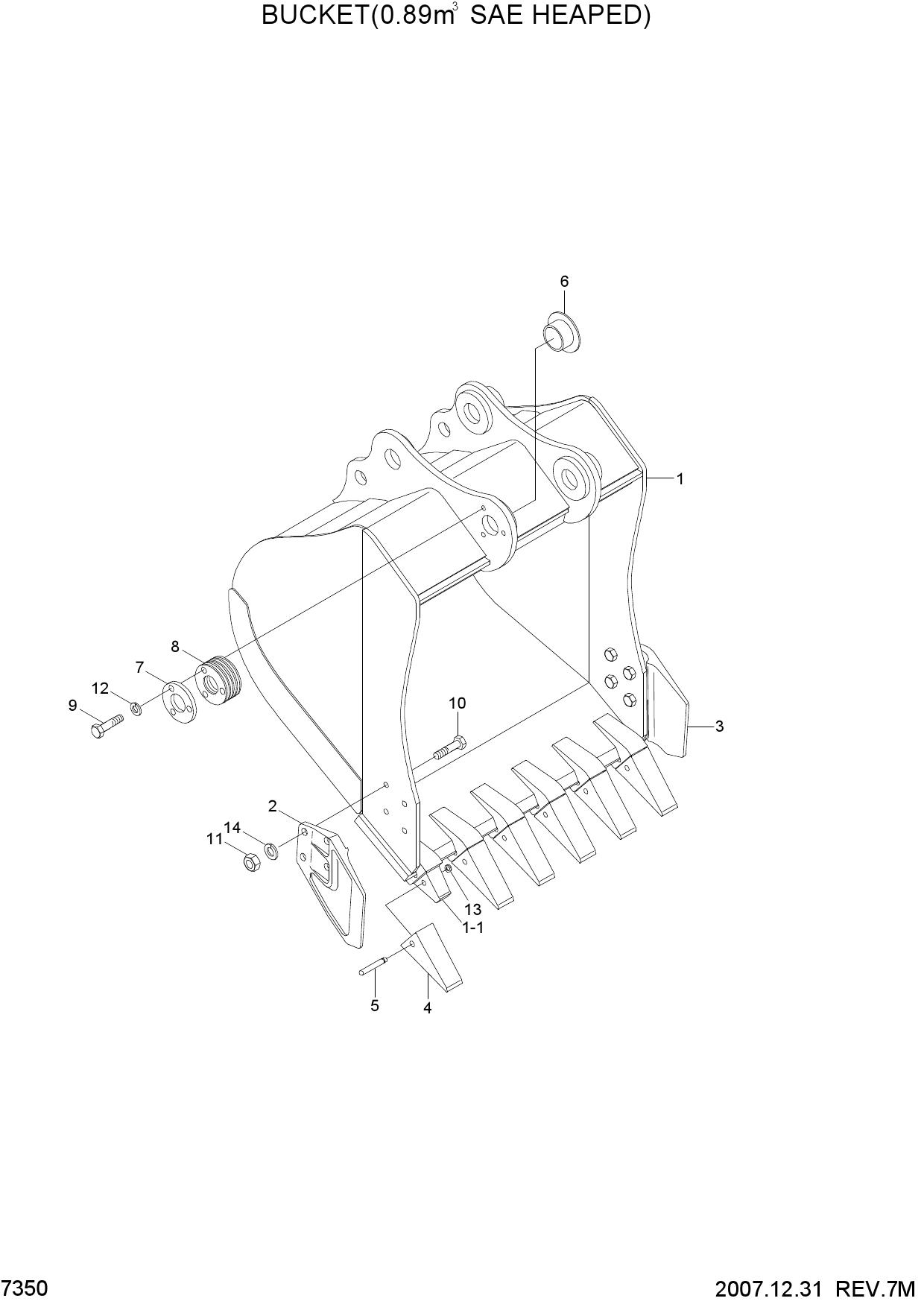 BUCKET(0.89M3 SAE HEAPED)