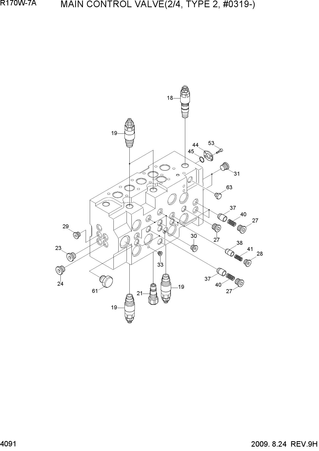 MAIN CONTROL VALVE(2/4, TYPE 2, #0319-)