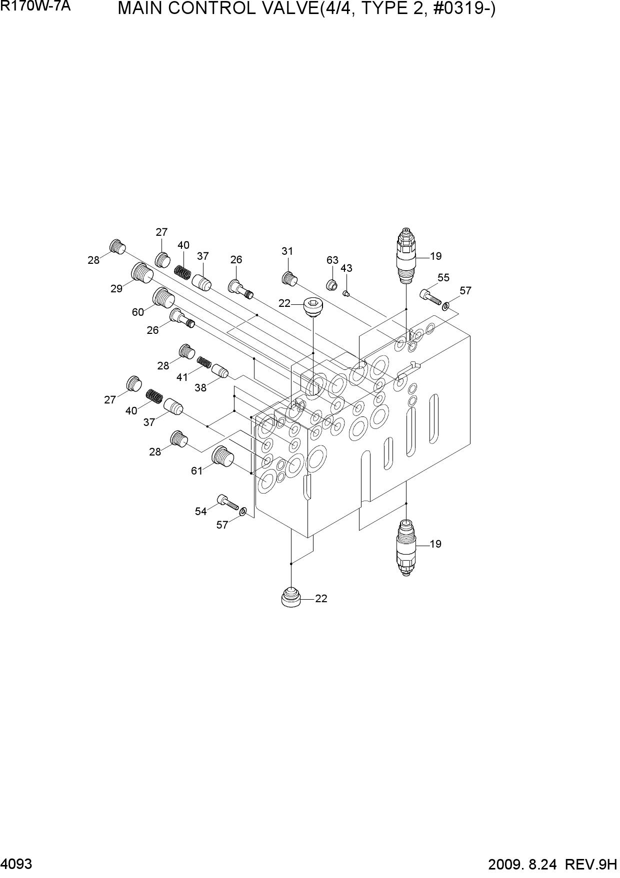 MAIN CONTROL VALVE(4/4, TYPE 2, #0319-)