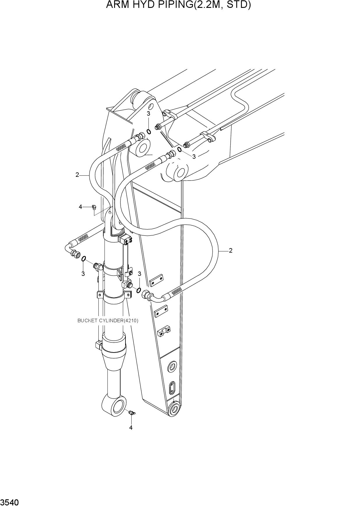 ARM HYD PIPING(2.2M, STD)