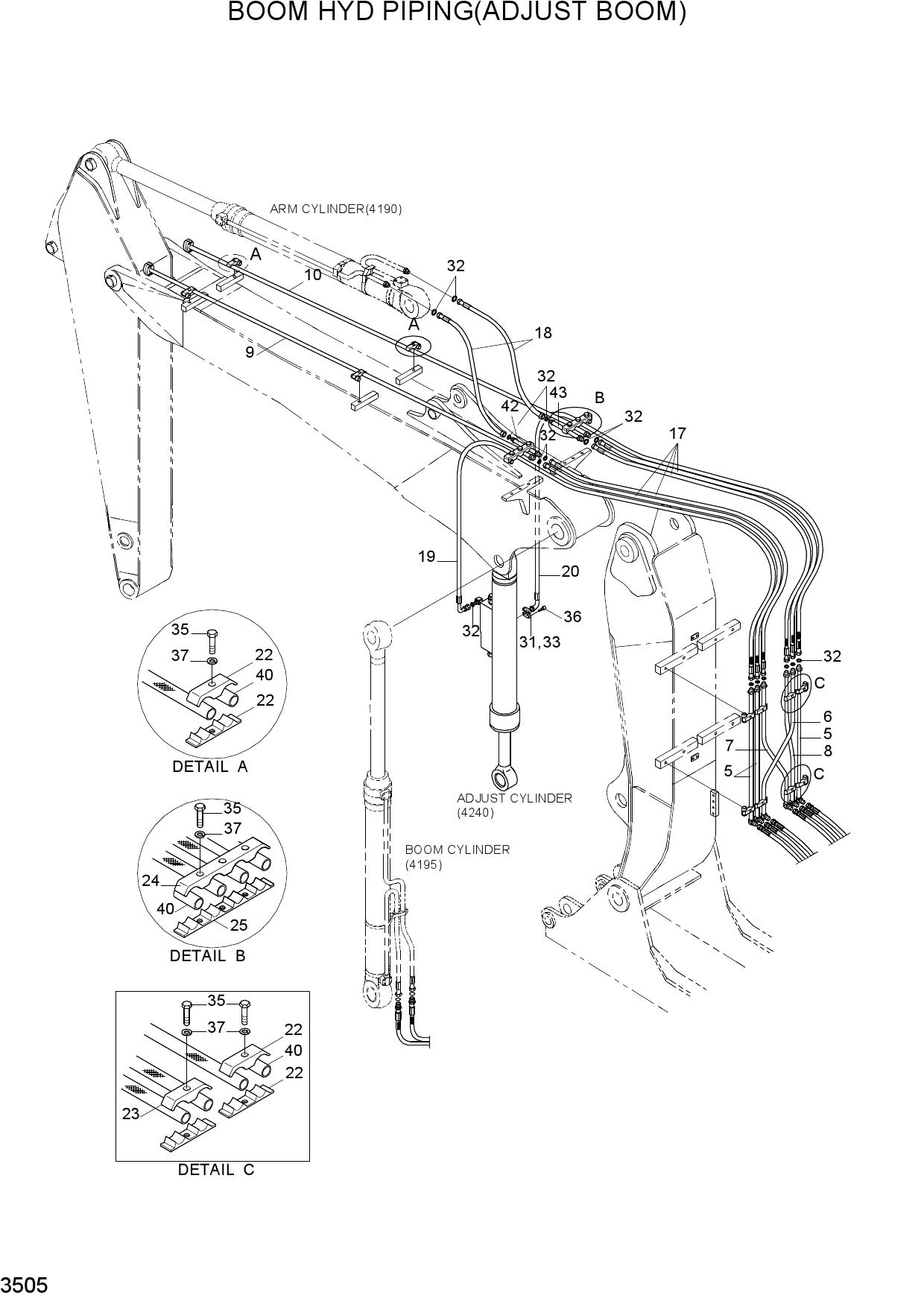 BOOM HYD PIPING(ADJUST BOOM)