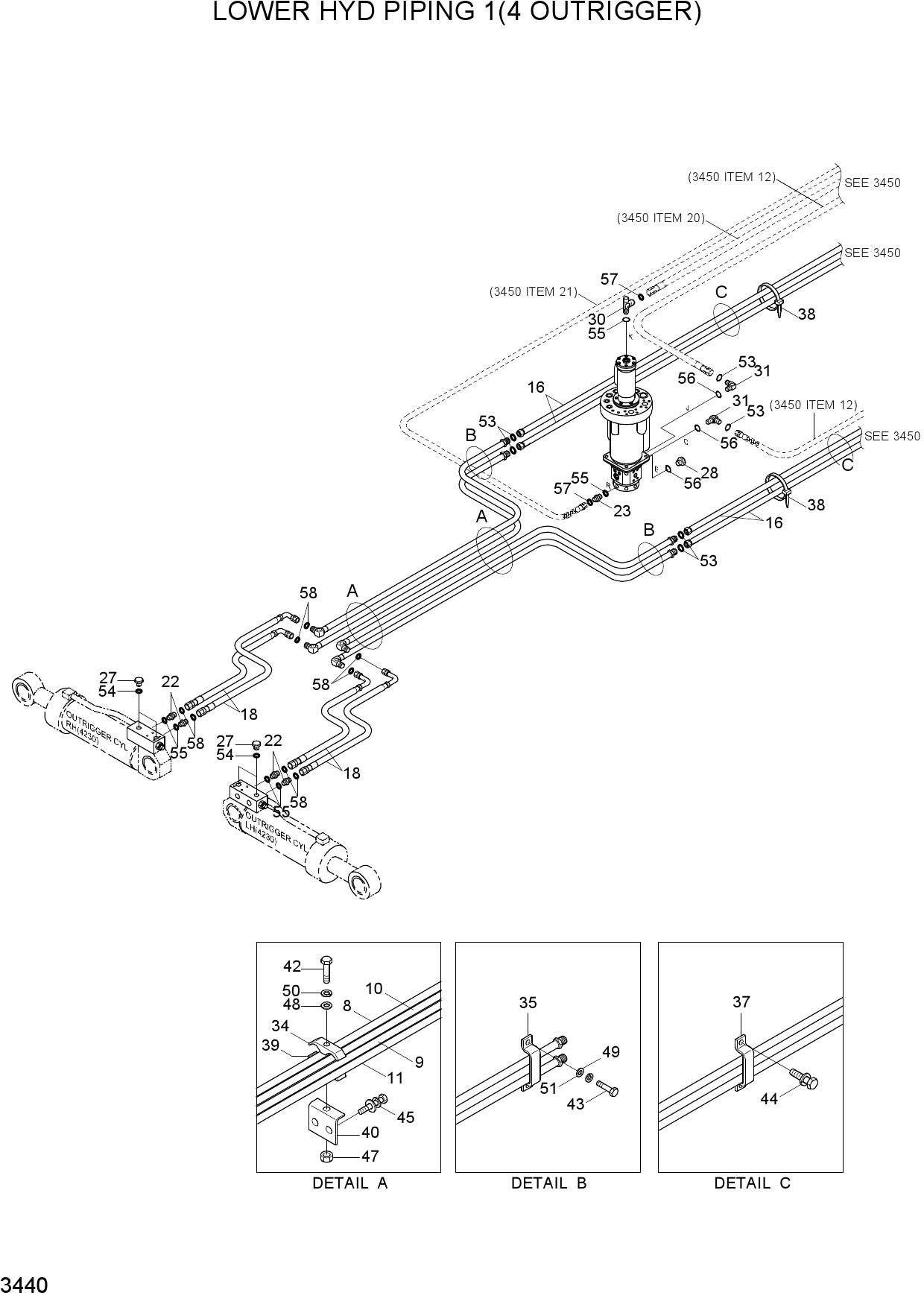 LOWER HYD PIPING 1(4 OUTRIGGER)