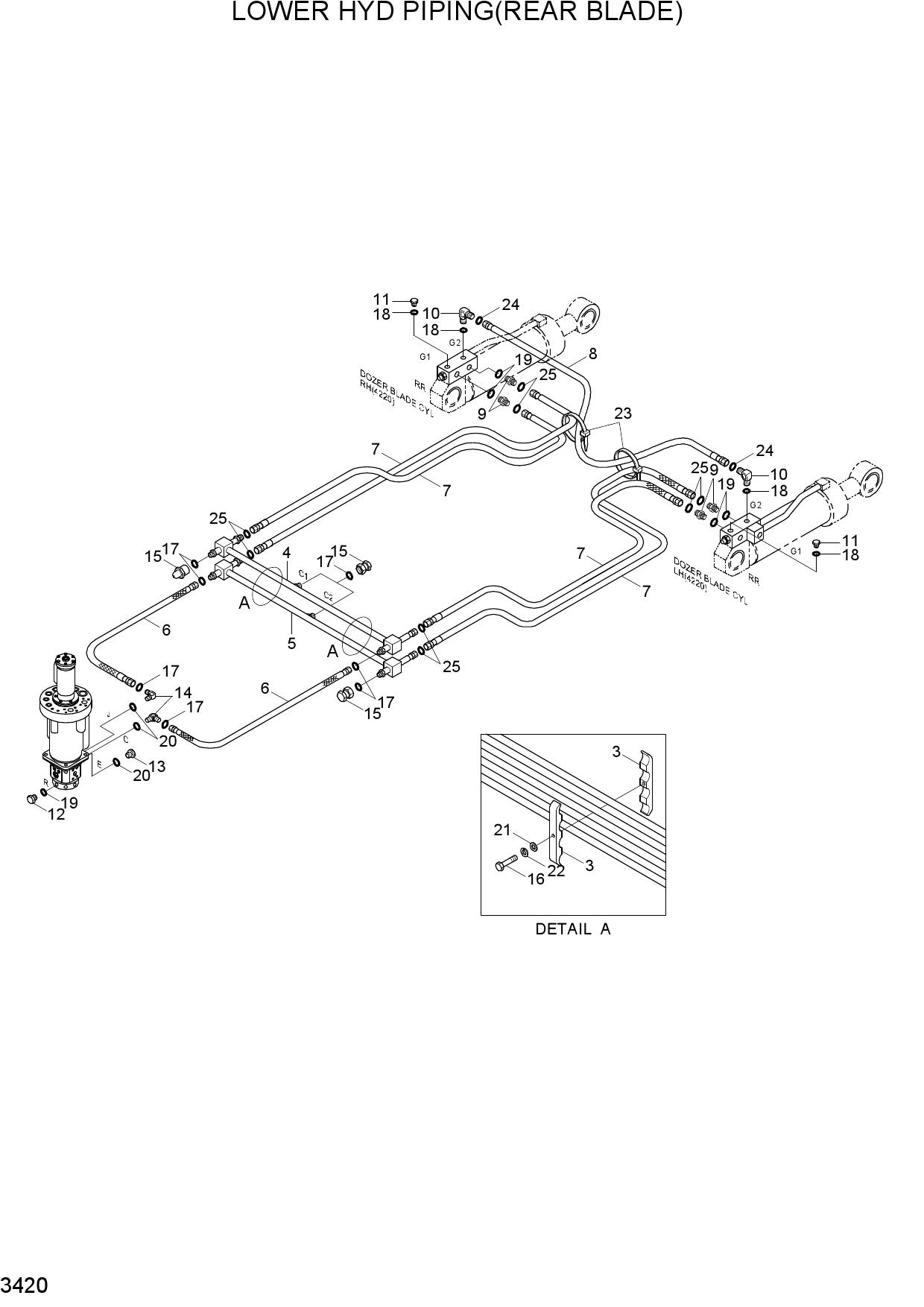 LOWER HYD PIPING(REAR BLADE)