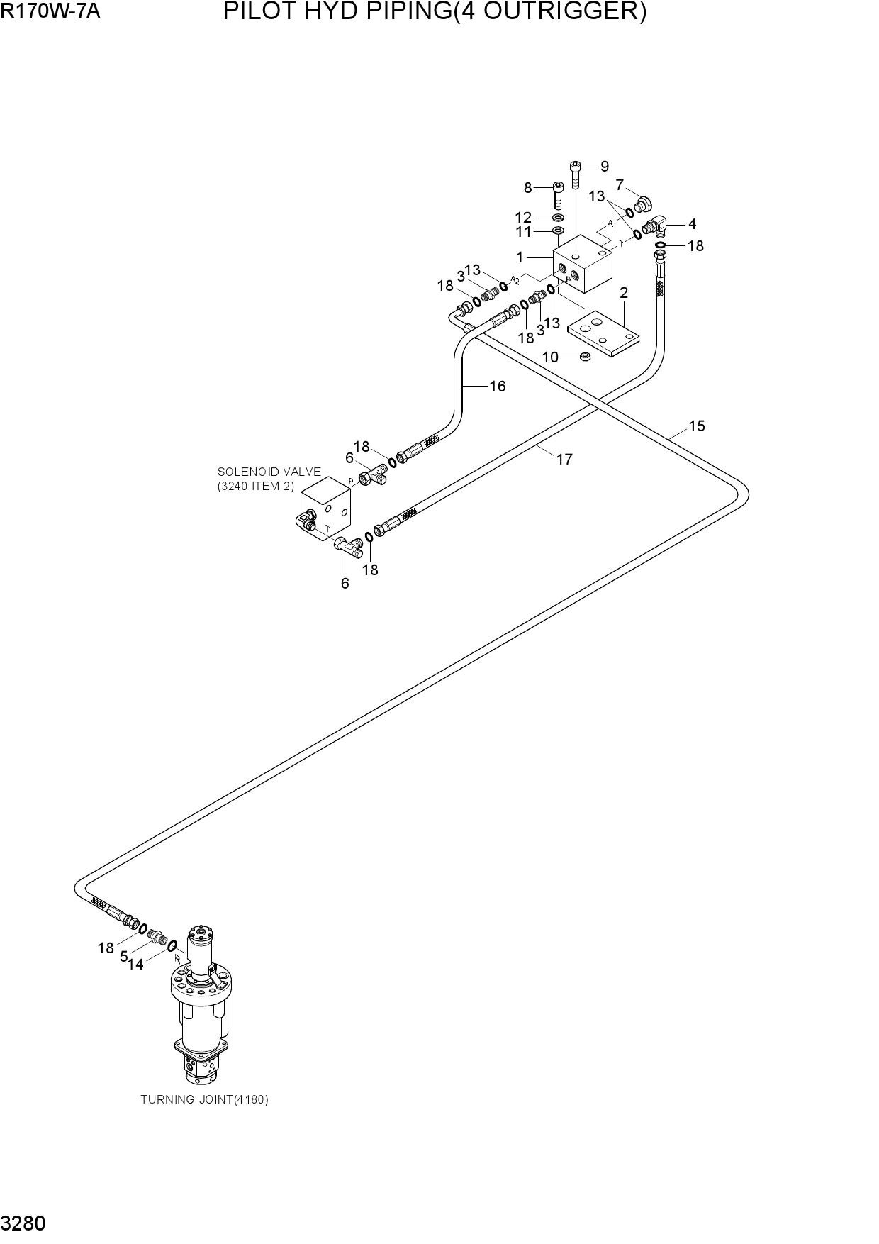 PILOT HYD PIPING(4 OUTRIGGER)