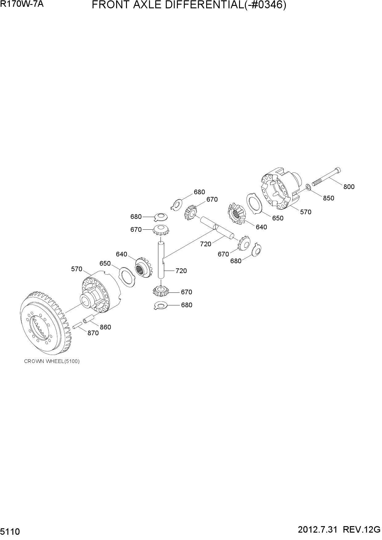 FRONT AXLE DIFFERENTIAL(-#0346)