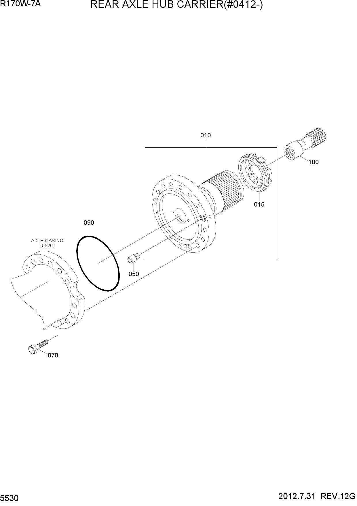 REAR AXLE HUB CARRIER(#0412-)
