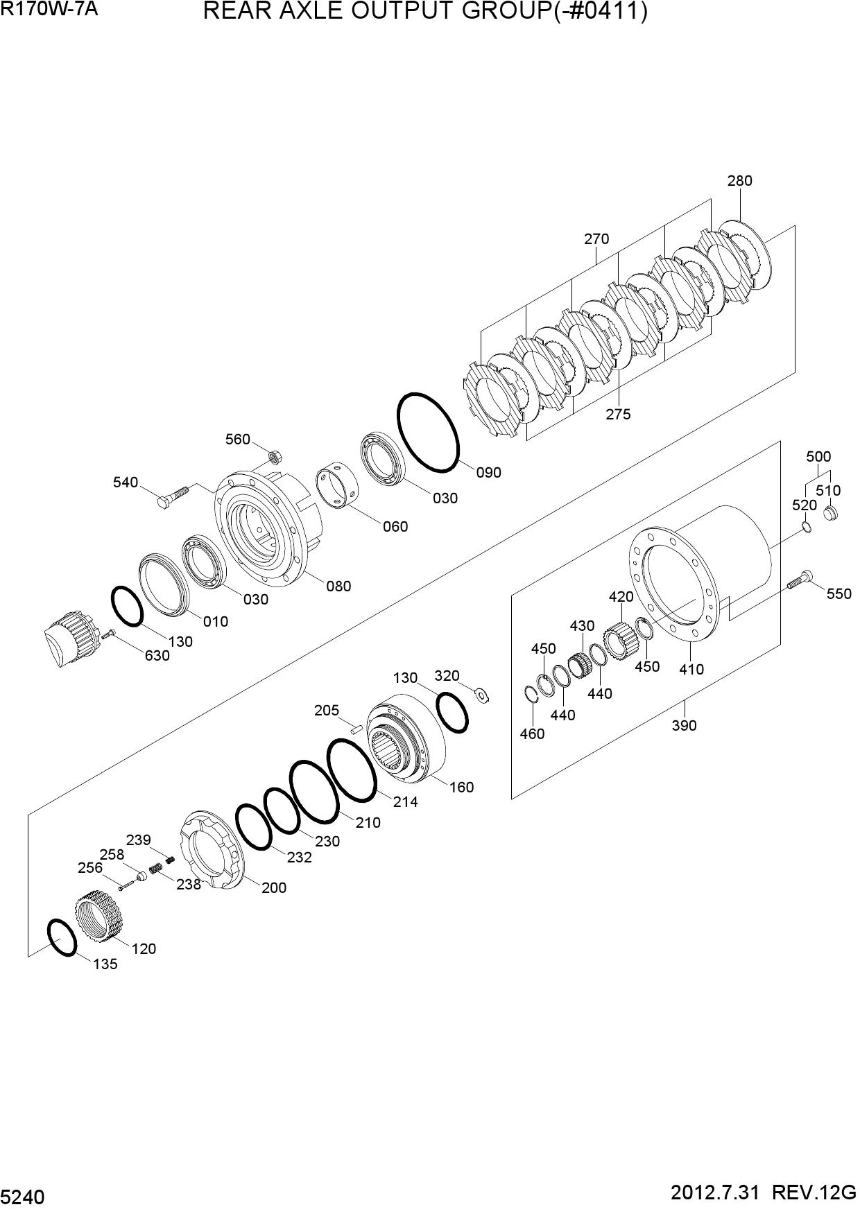 REAR AXLE OUTPUT GROUP(-#0411)