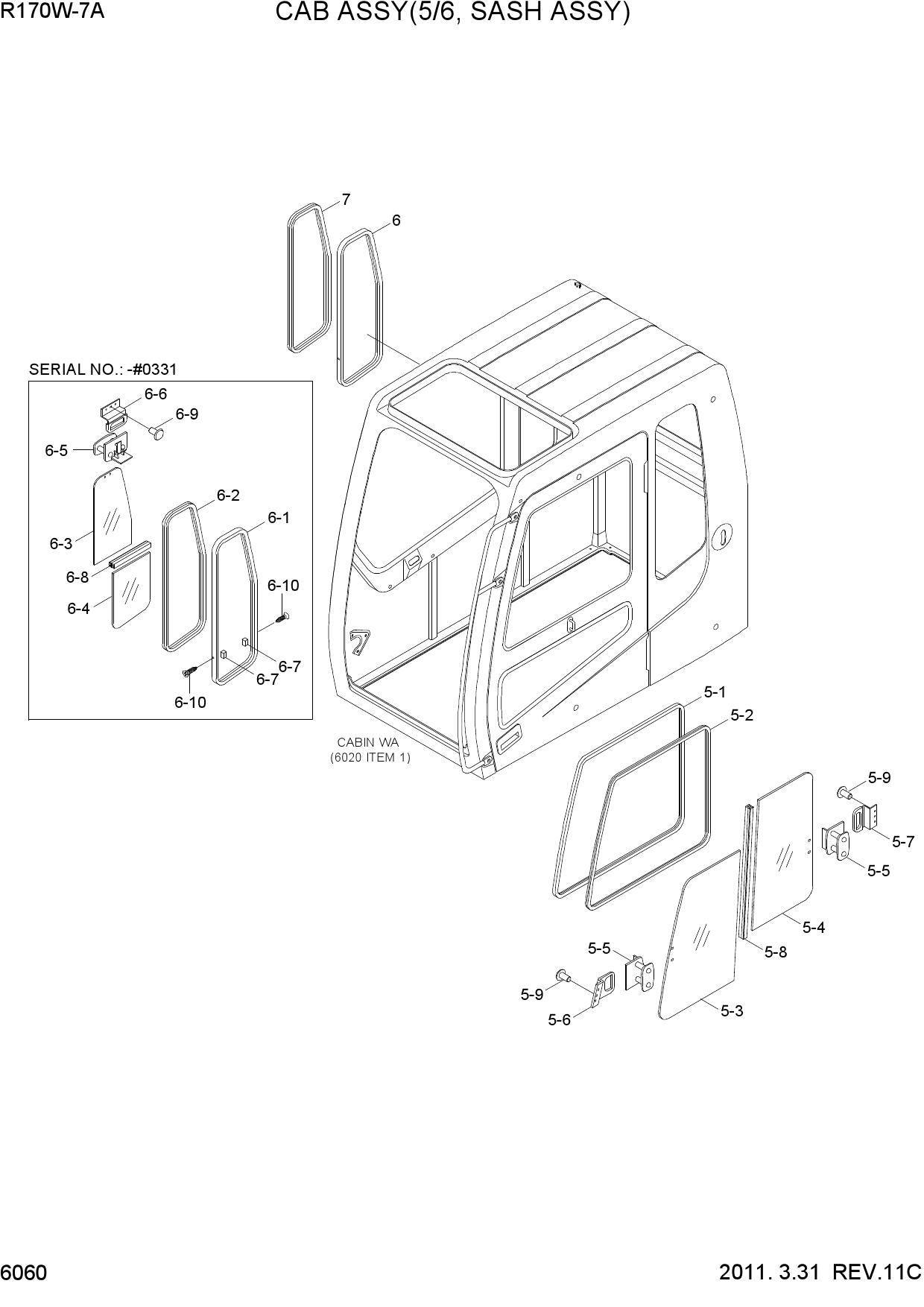 CAB ASSY(5/6, SASH ASSY)