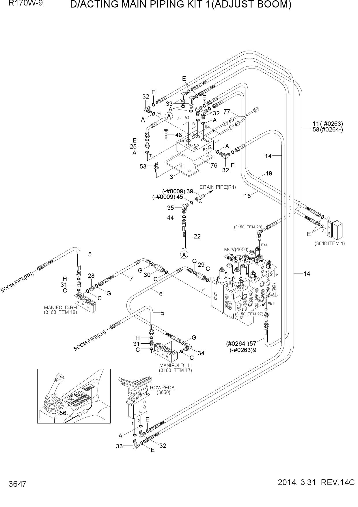 D/ACTING MAIN PIPING KIT 1(ADJUST BOOM)