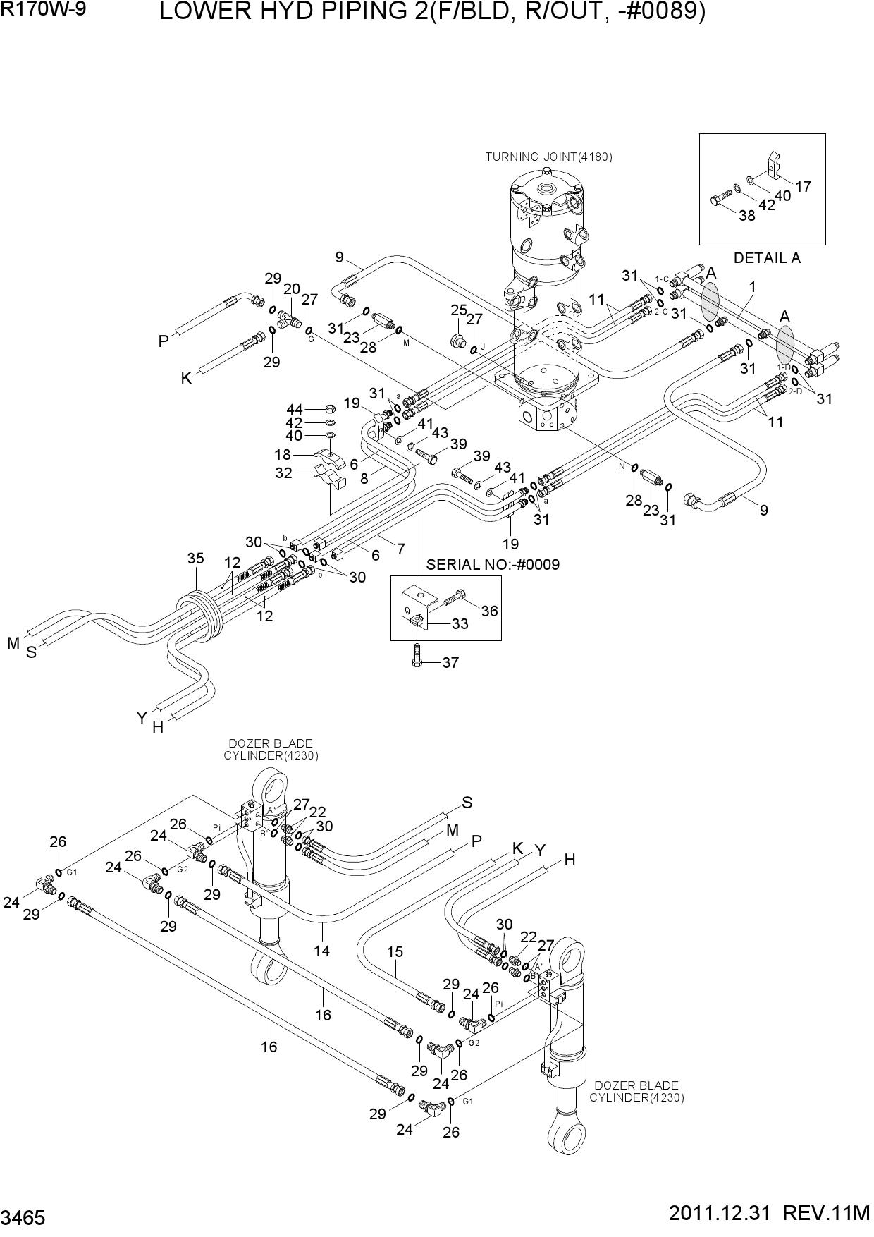 LOWER HYD PIPING 2(F/BLD, R/OUT, -#0089)