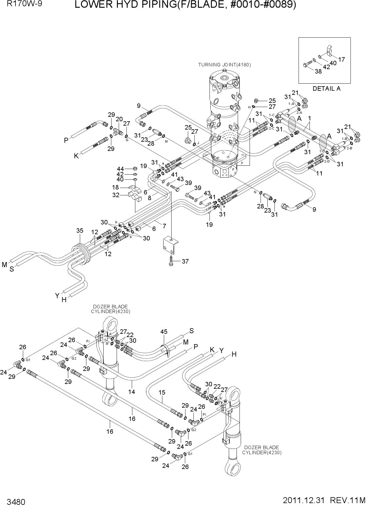 LOWER HYD PIPING(F/BLADE, #0010-#0089)