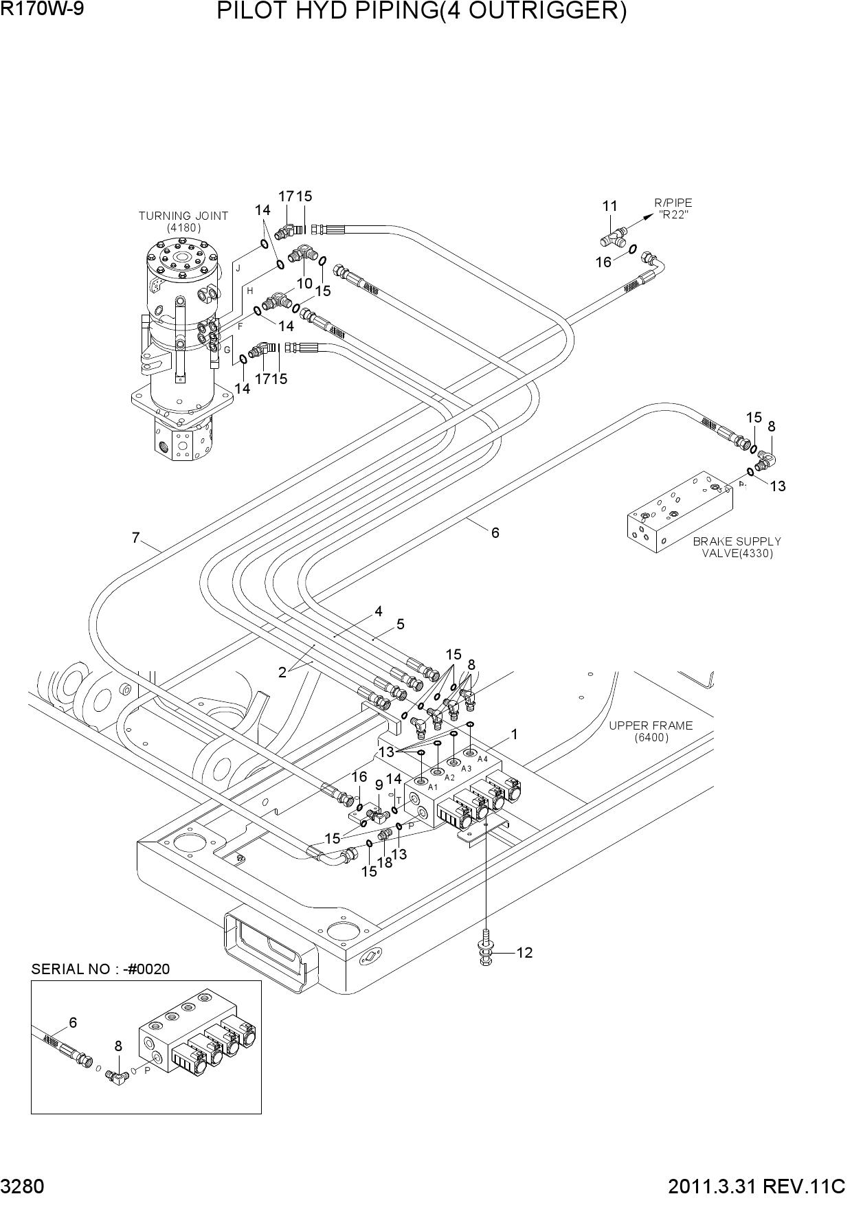 PILOT HYD PIPING(4 OUTRIGGER)