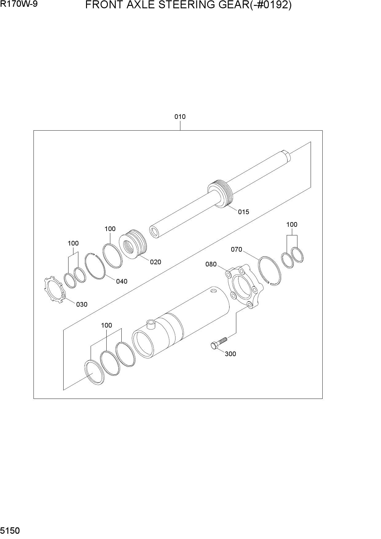 FRONT AXLE STEERING GEAR(-#0192)