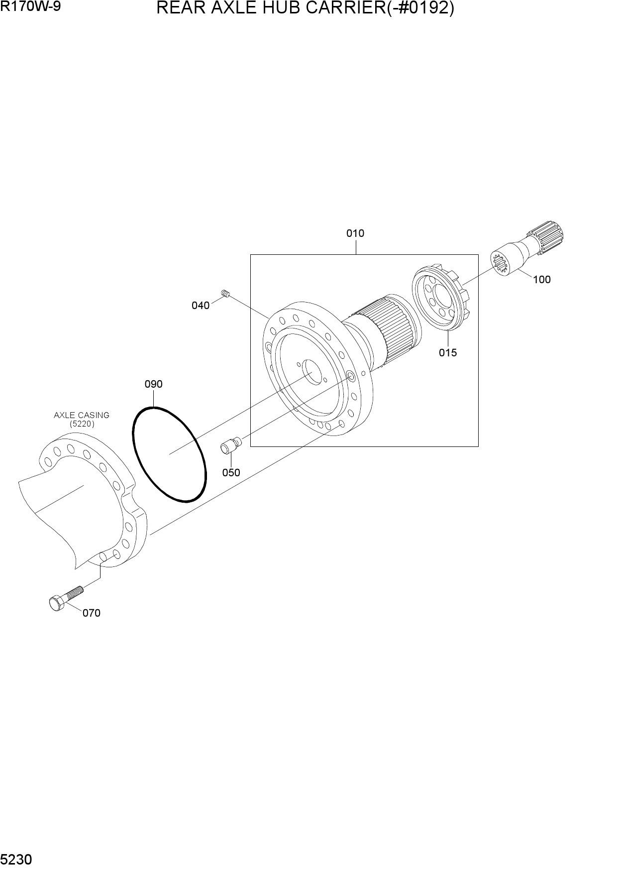 REAR AXLE HUB CARRIER(-#0192)