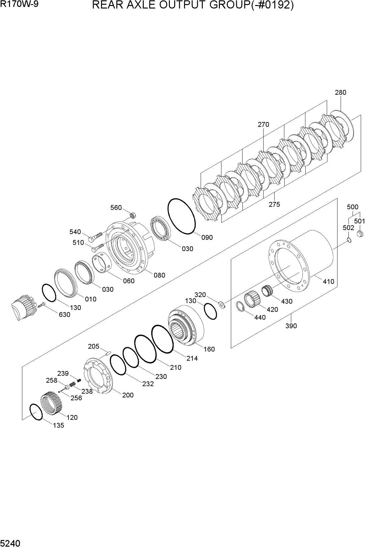 REAR AXLE OUTPUT GROUP(-#0192)