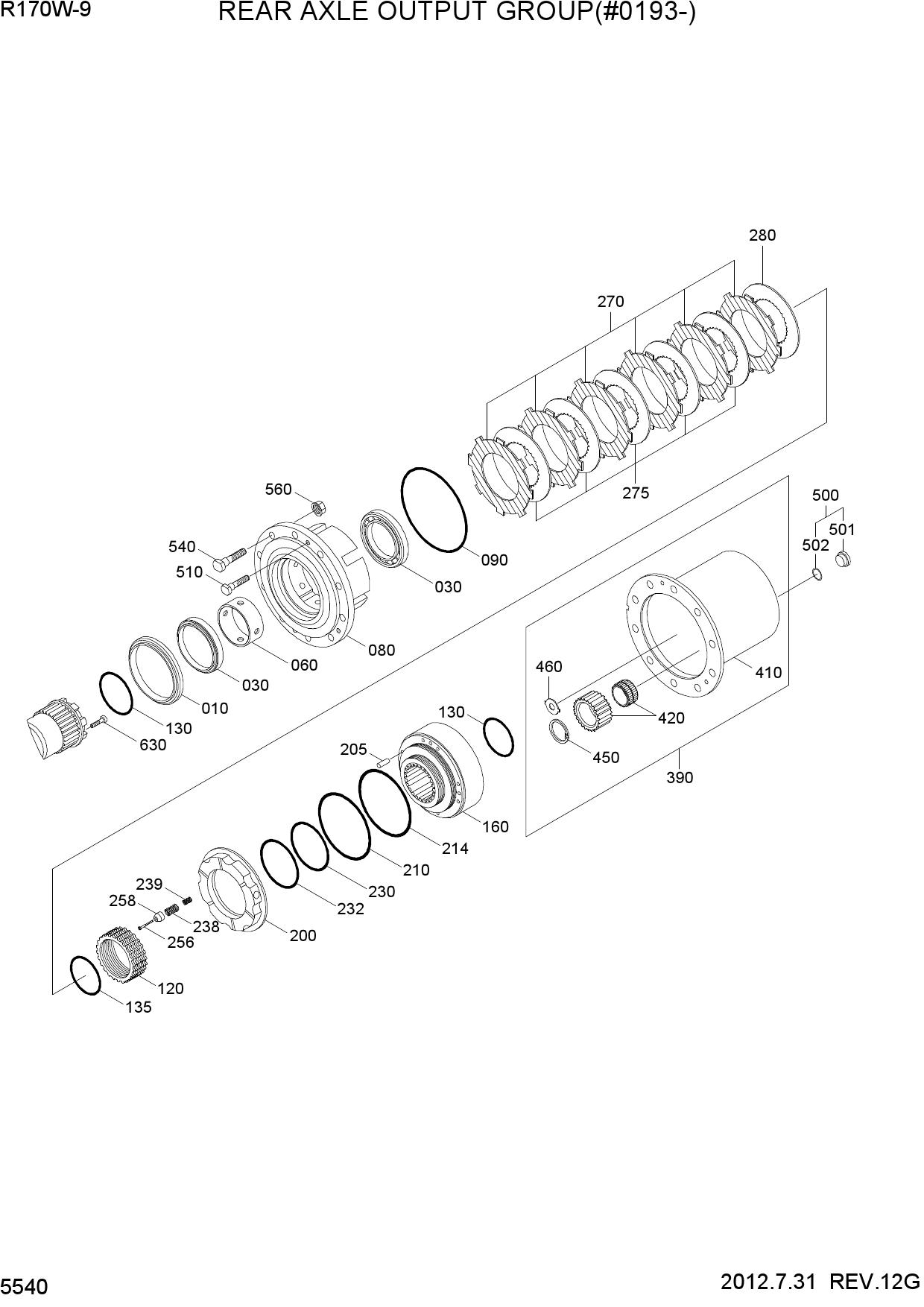 REAR AXLE OUTPUT GROUP(#0193-)