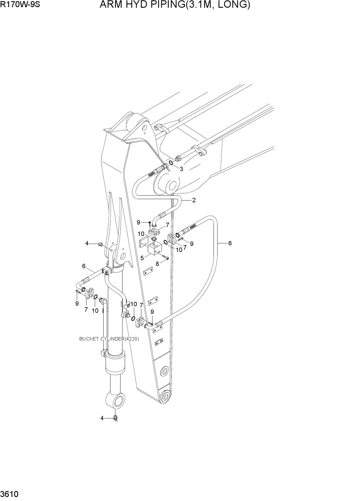 ARM HYD PIPING(3.1M, LONG)