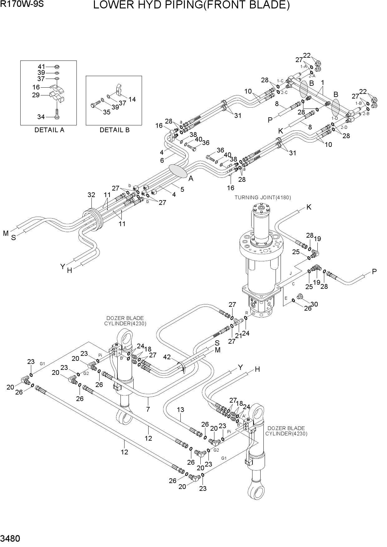 LOWER HYD PIPING(FRONT BLADE)