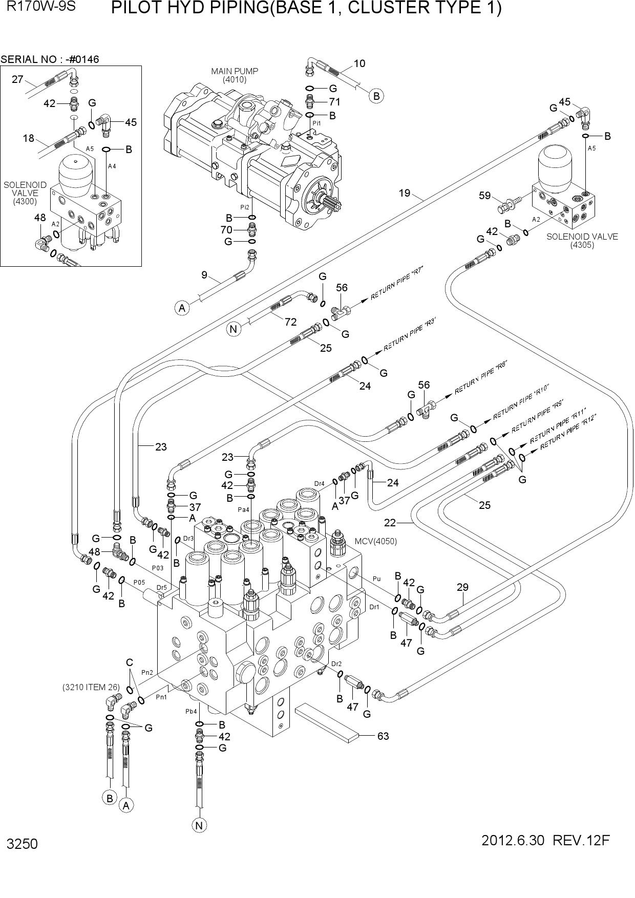 PILOT HYD PIPING(BASE 1, CLUSTER TYPE 1)
