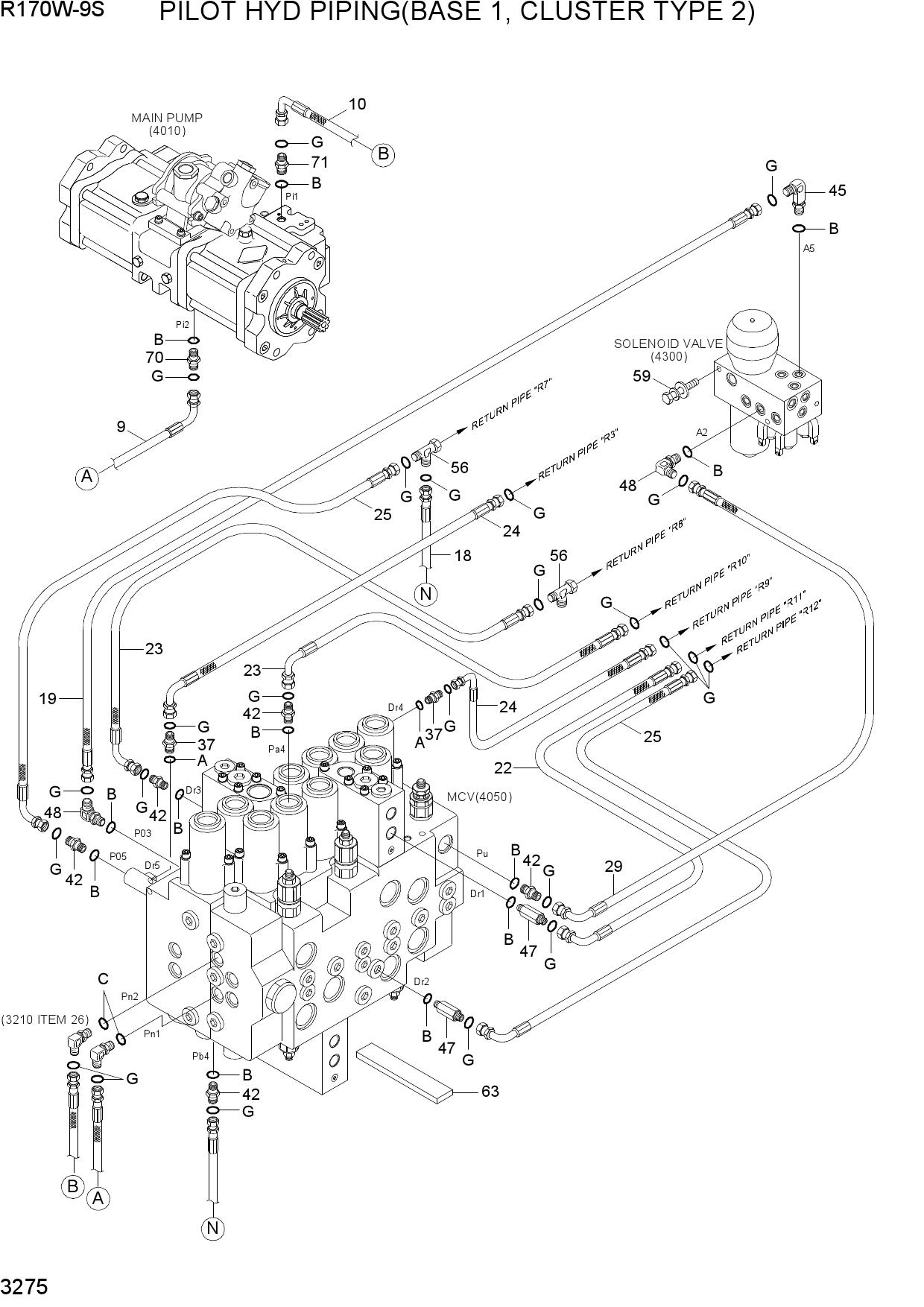 PILOT HYD PIPING(BASE 1, CLUSTER TYPE 2)