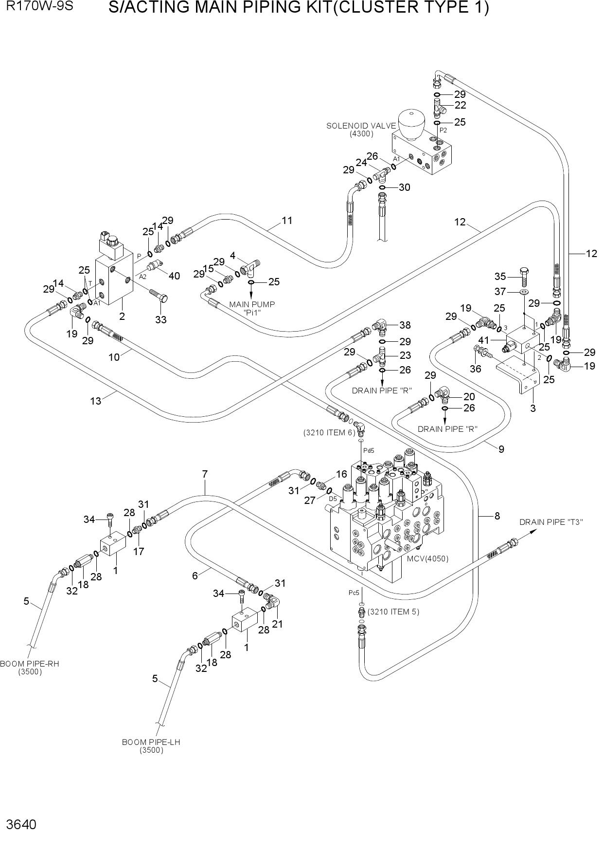 S/ACTING MAIN PIPING KIT(CLUSTER TYPE 1)