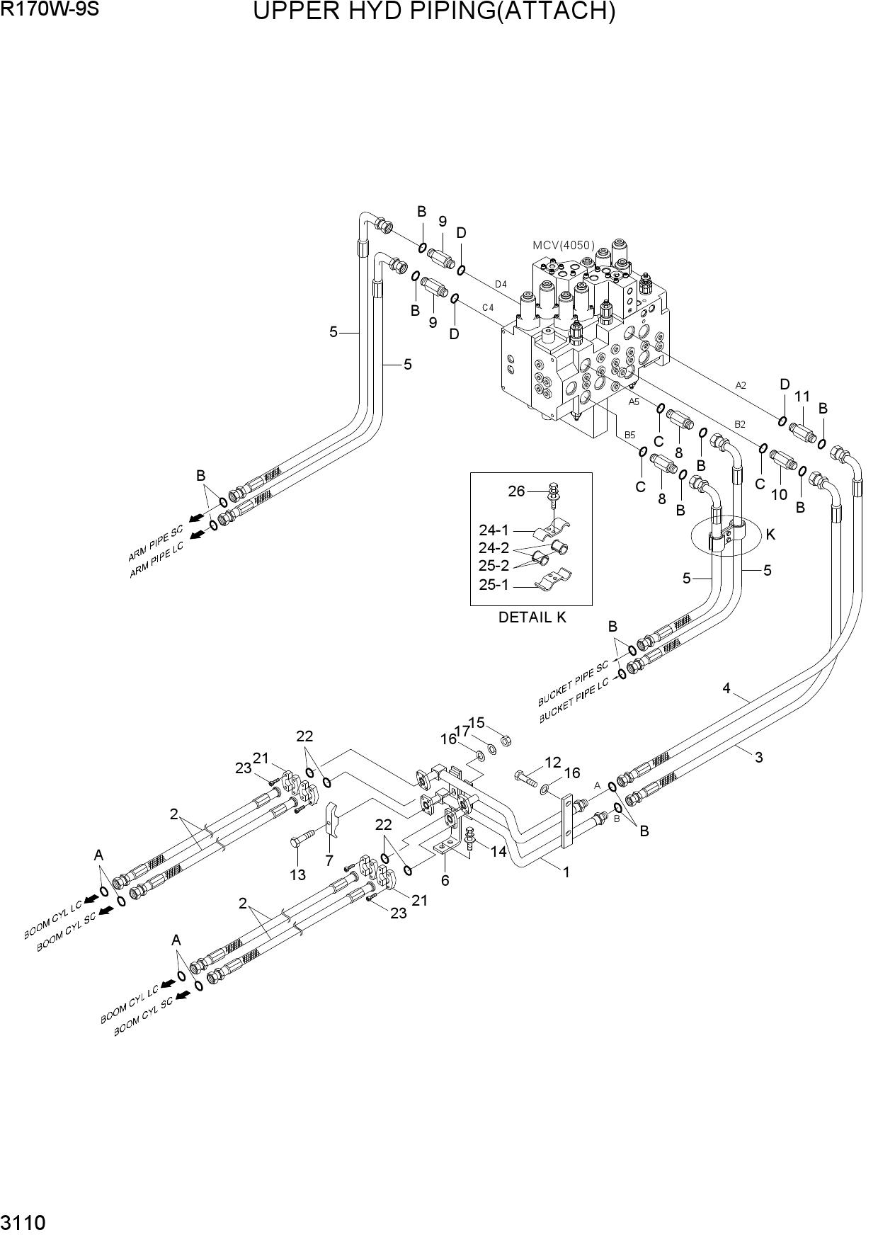 UPPER HYD PIPING(ATTACH)