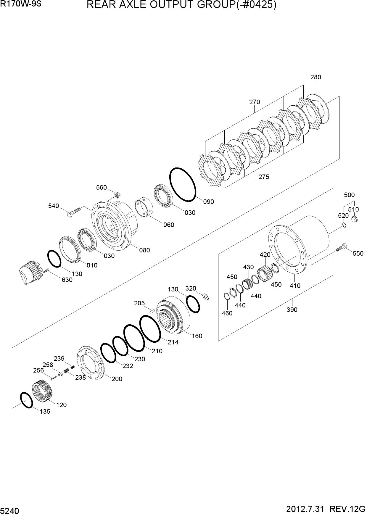 REAR AXLE OUTPUT GROUP(-#0425)