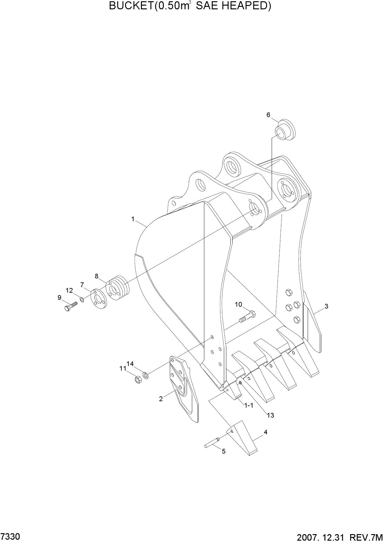 BUCKET(0.50M3 SAE HEAPED)