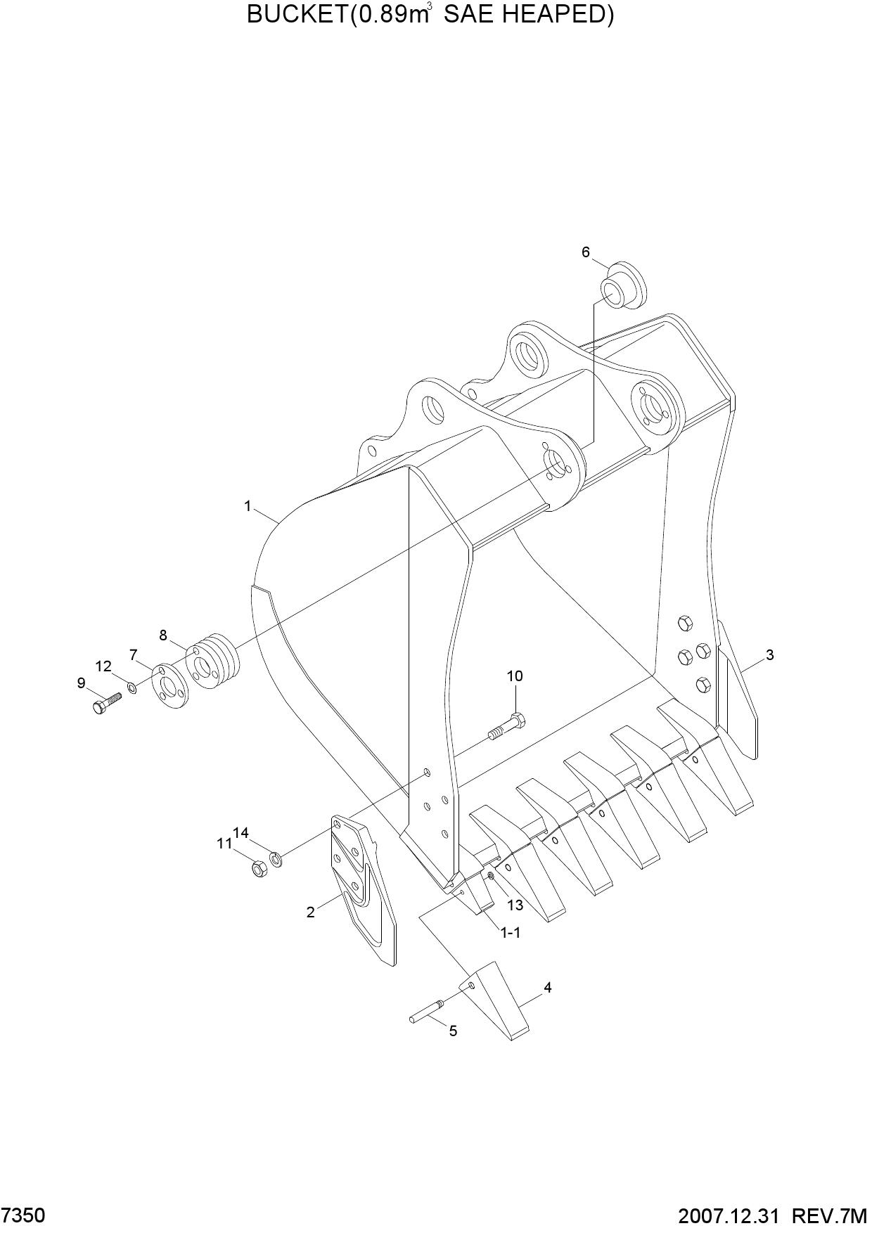 BUCKET(0.89M3 SAE HEAPED)