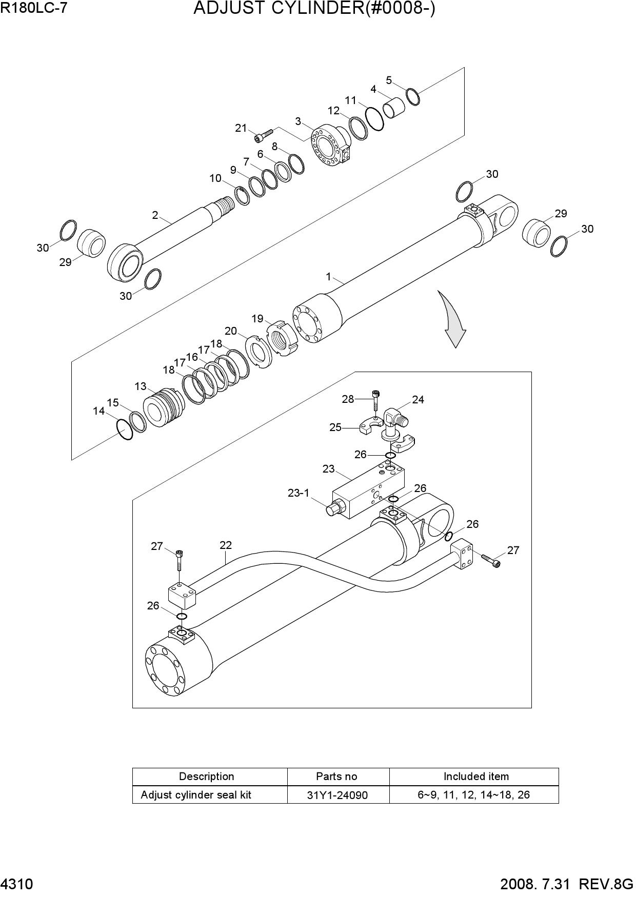 ADJUST CYLINDER(#0008-)