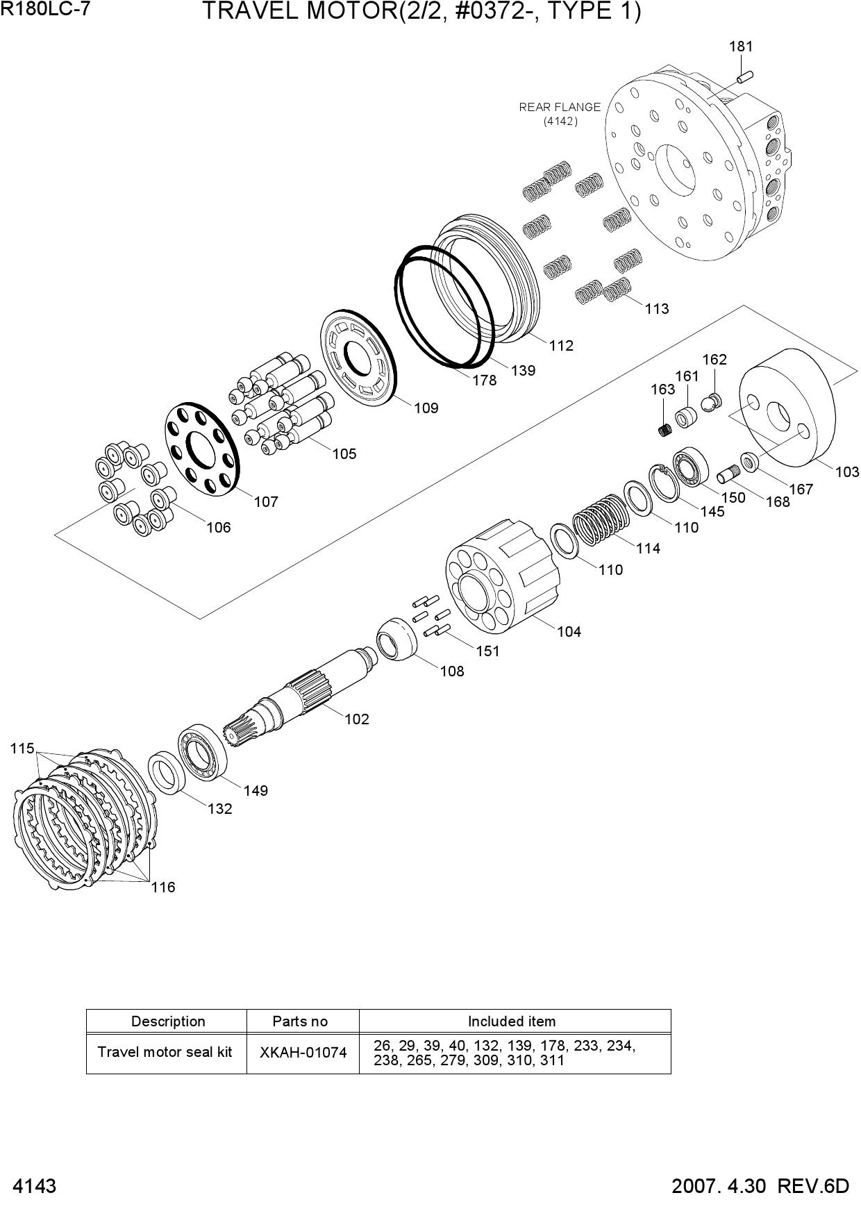 TRAVEL MOTOR(2/2, #0372-, TYPE 1)