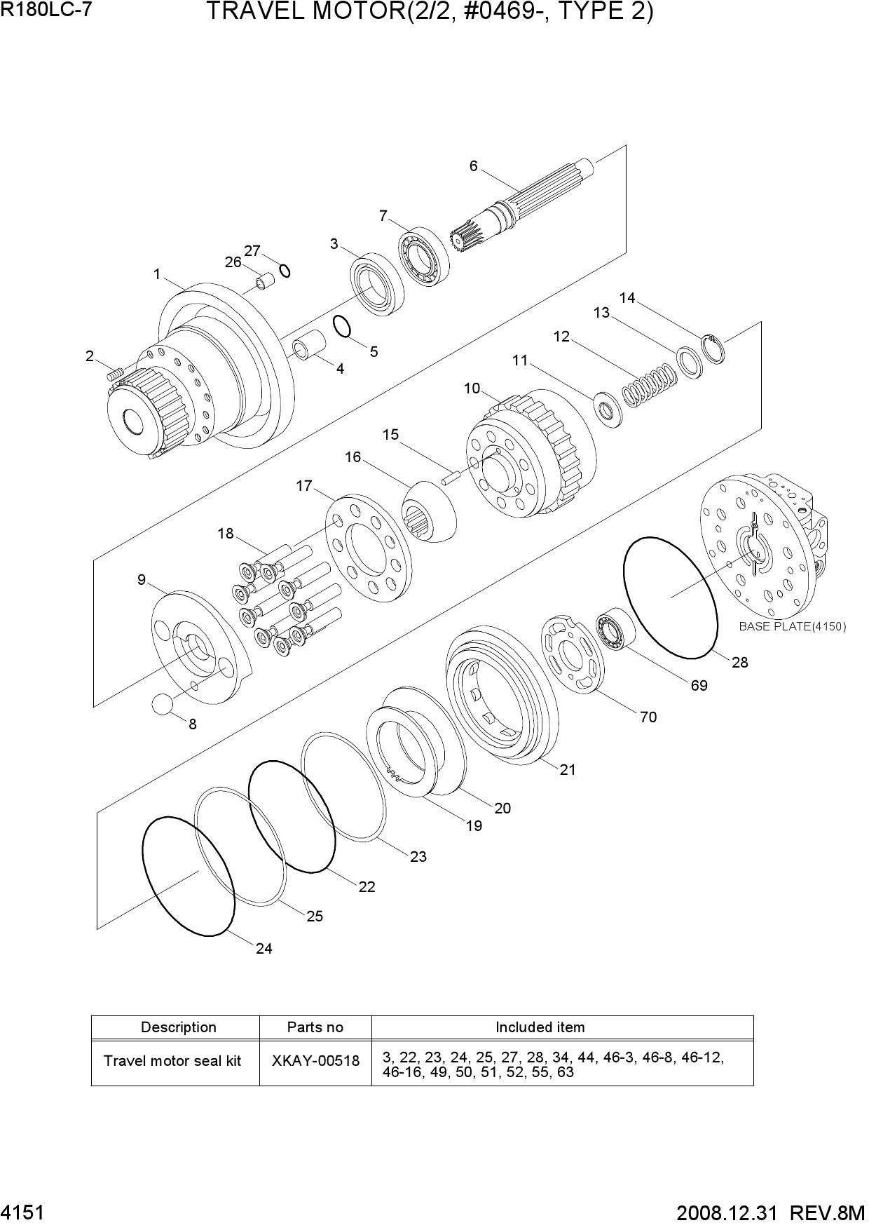 TRAVEL MOTOR(2/2, #0469-, TYPE 2)