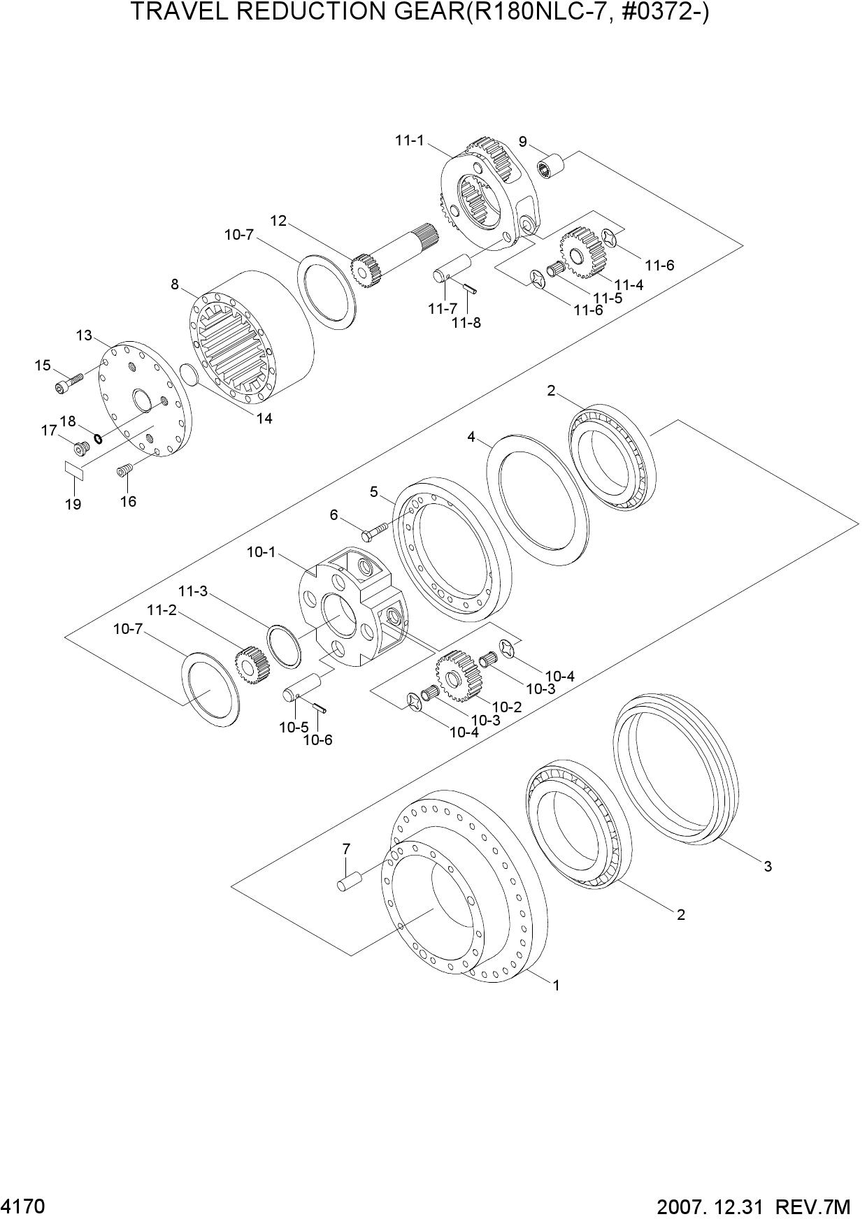 TRAVEL REDUCTION GEAR(R180NLC-7, #0372-)