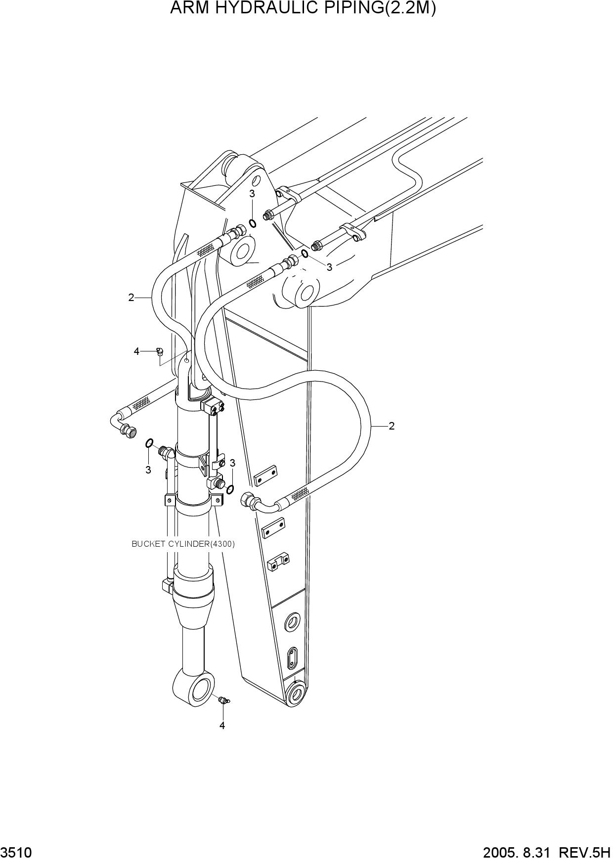 ARM HYD PIPING(2.2M)
