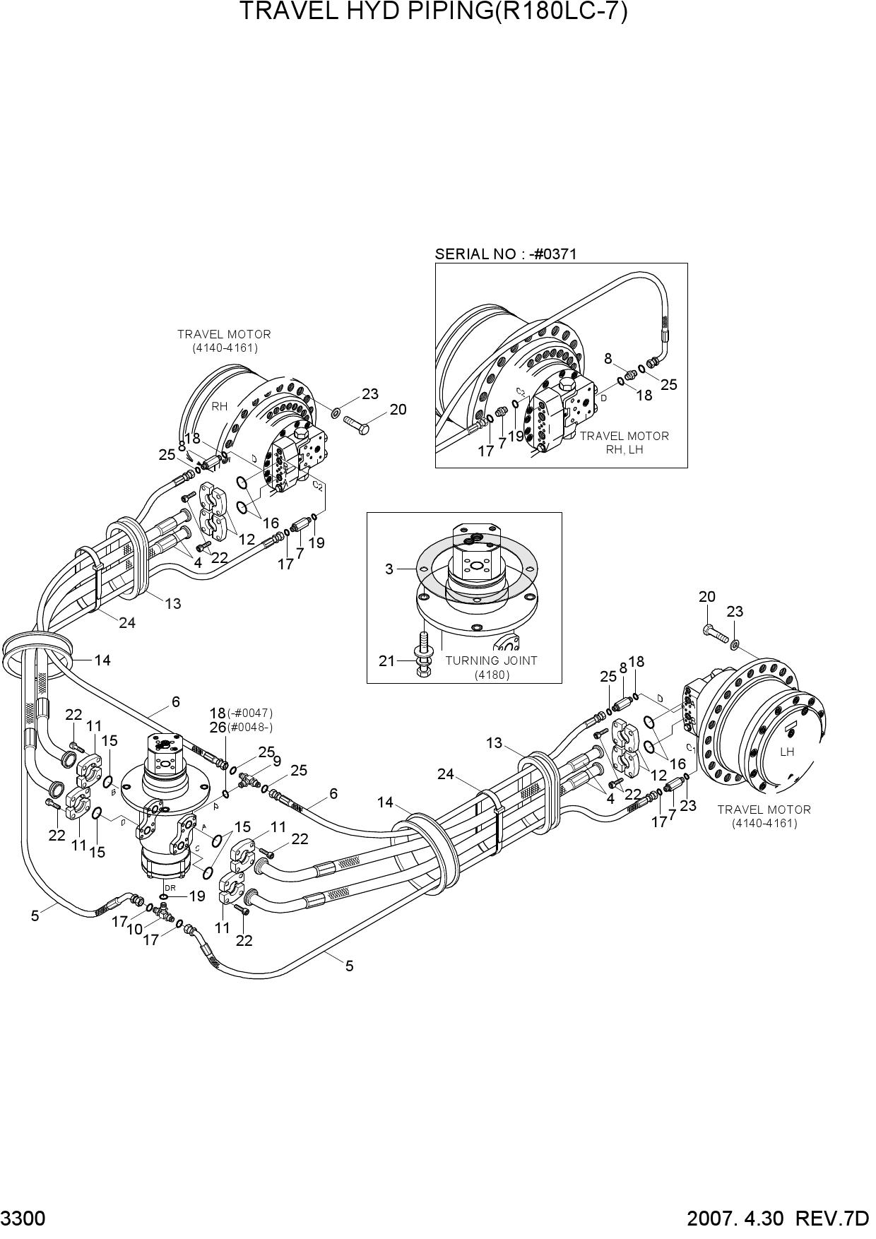 TRAVEL HYD PIPING(R180LC-7)