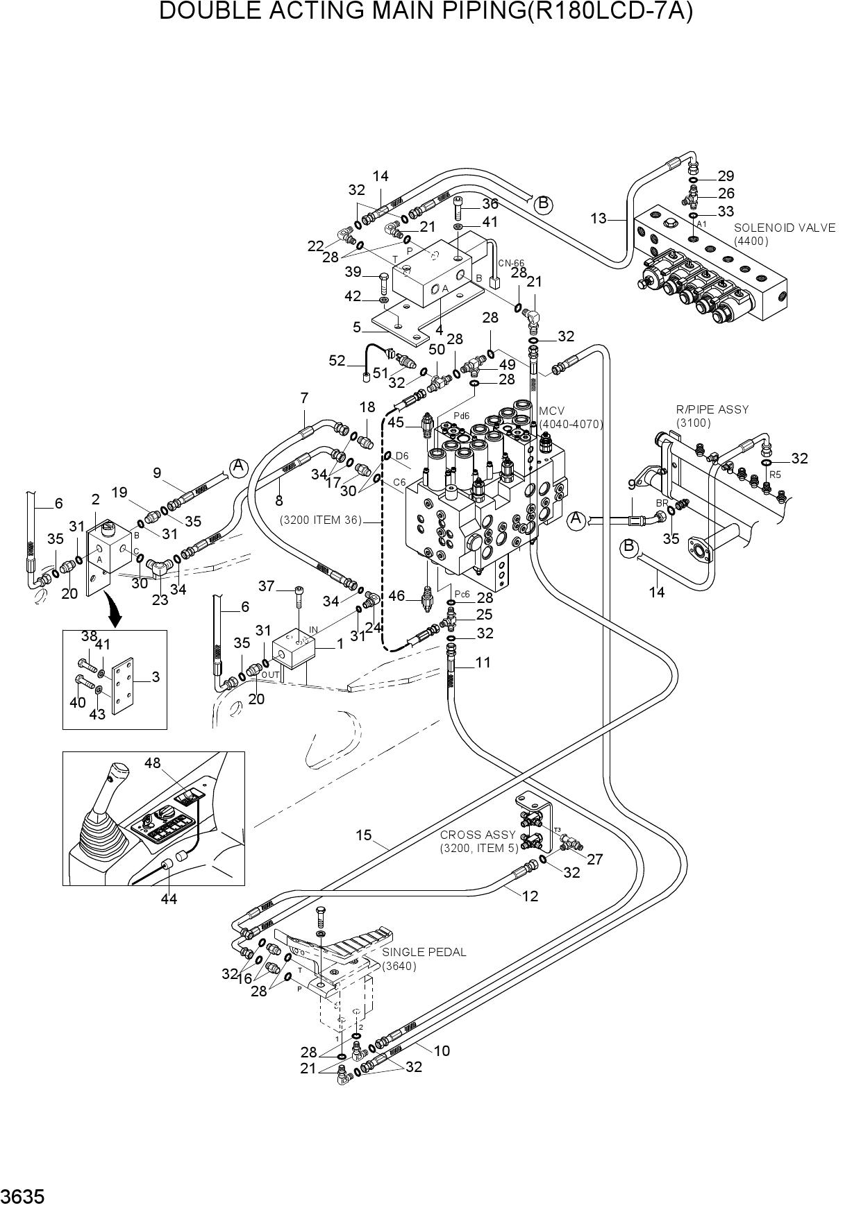 DOUBLE ACTING MAIN PIPING(R180LCD-7A)