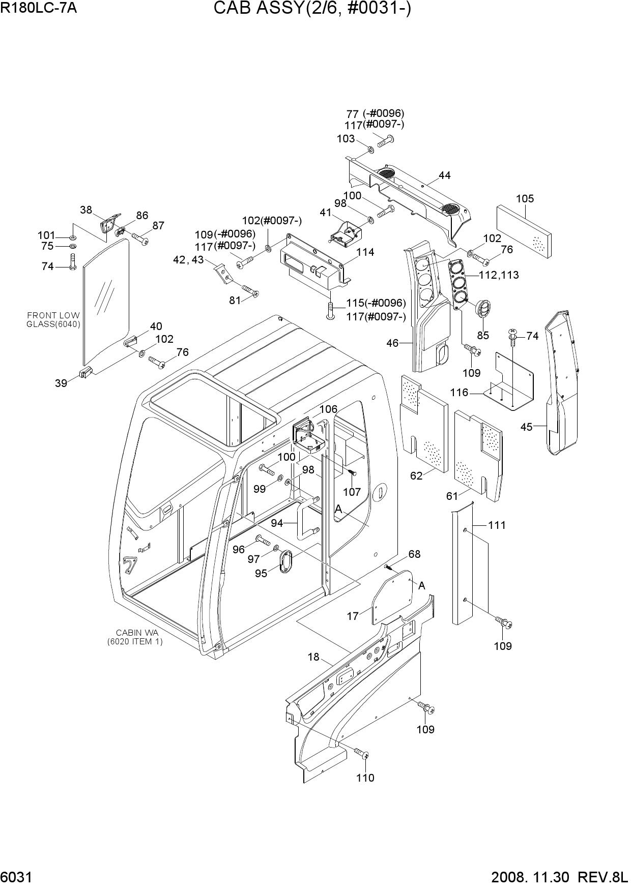 CAB ASSY(2/6, #0031-)